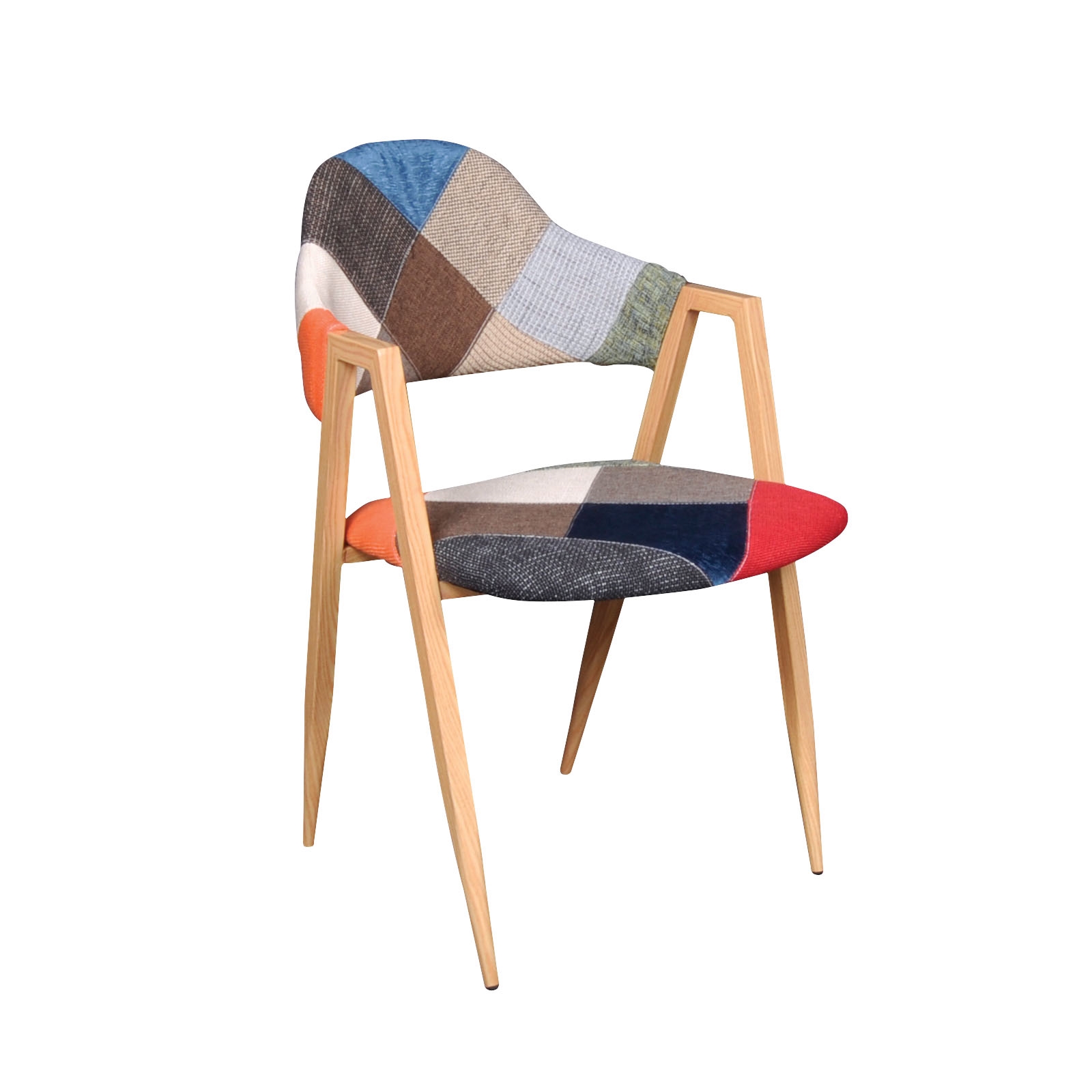 Πολυθρόνα Μέταλλο Βαφή Φυσικό - Ύφασμα Patchwork 2