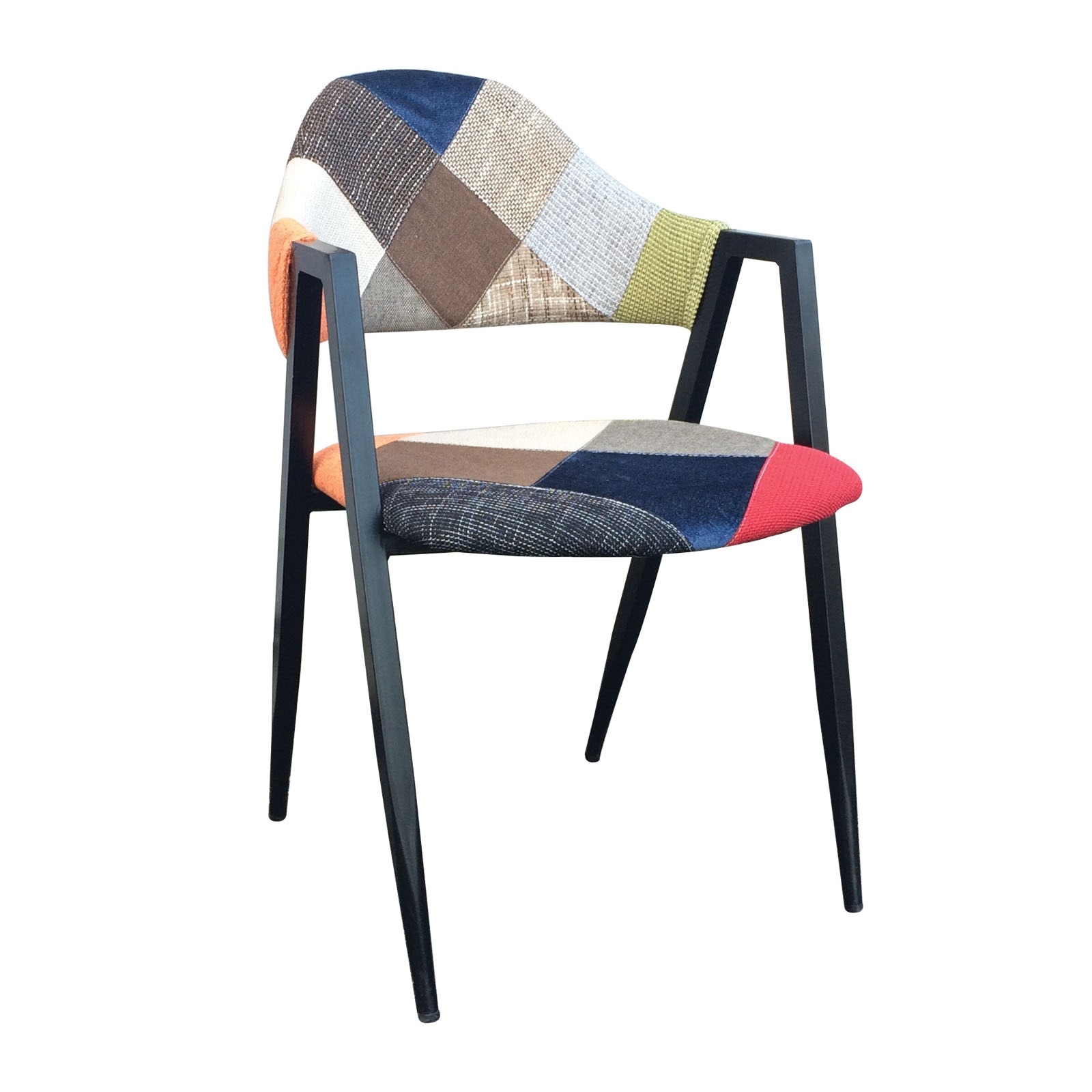 Πολυθρόνα Μέταλλο Βαφή Μαύρο - Ύφασμα Patchwork 2