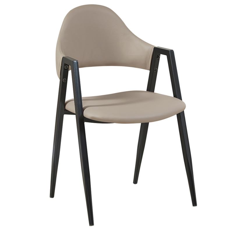 Πολυθρόνα Μέταλλο Βαφή Μαύρο - Pu Cappuccino 1