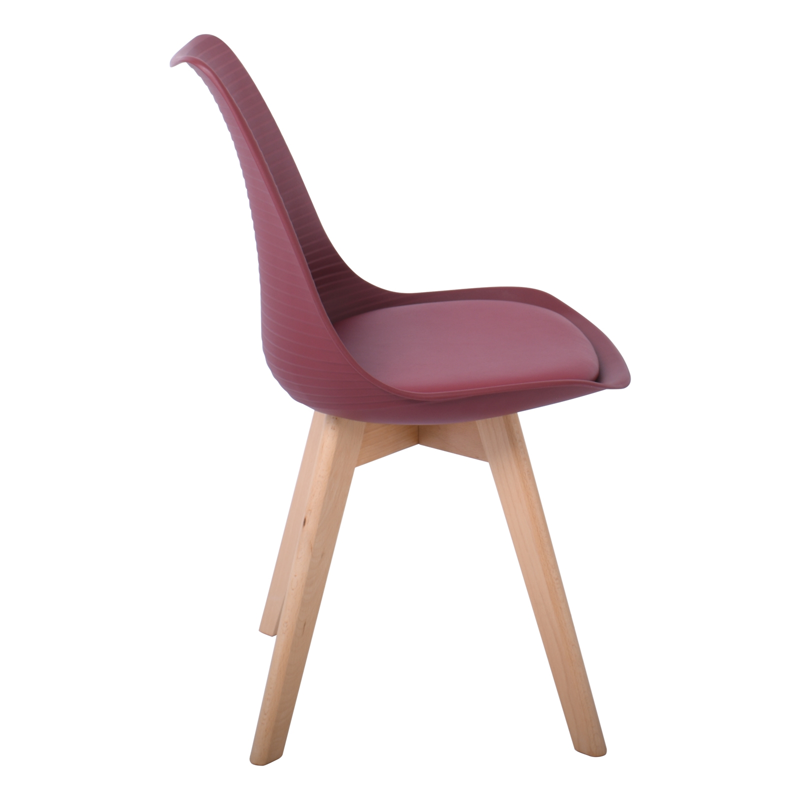 Καρέκλα Ξύλινο Πόδι / PP Μπορντώ 4