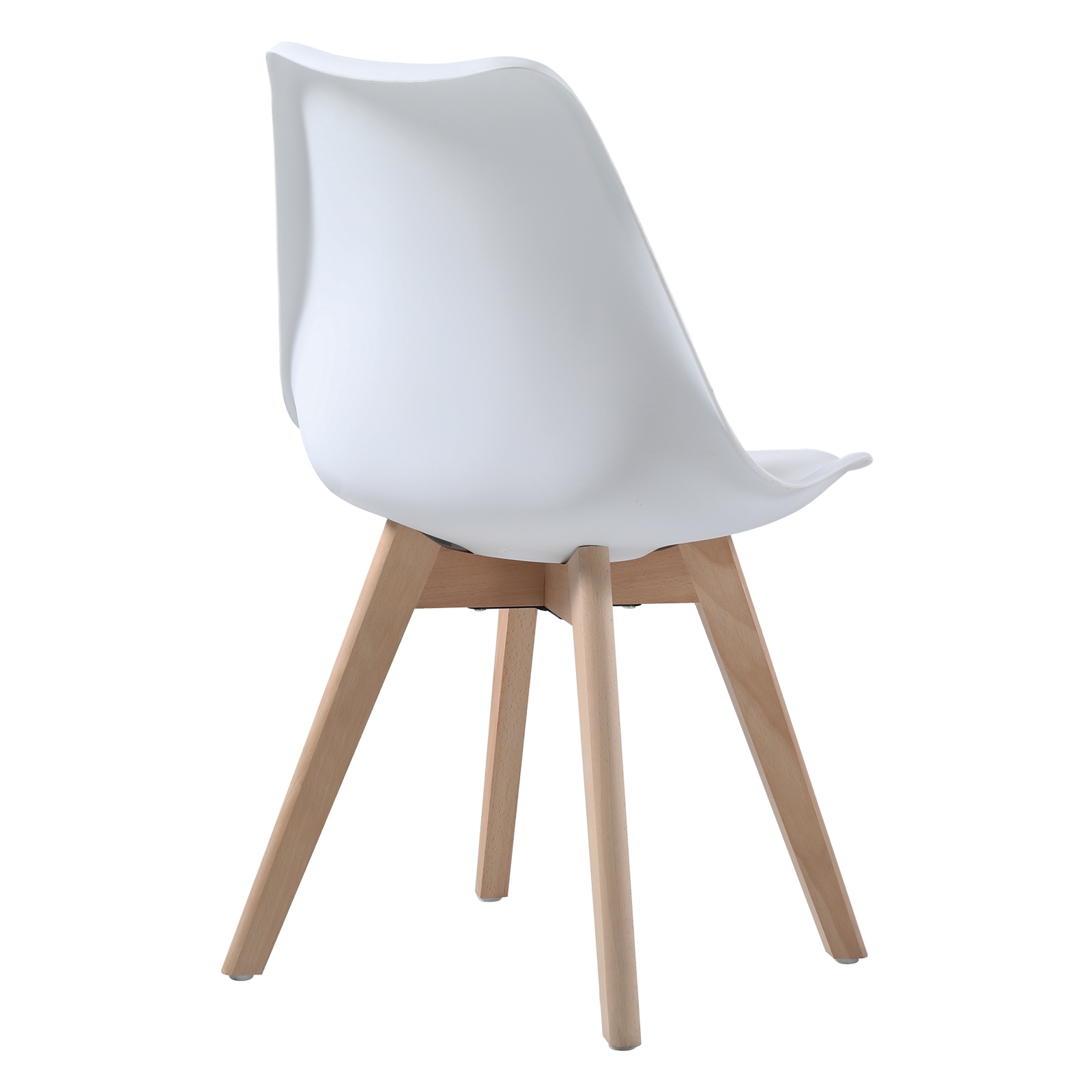 Kαρέκλα Τραπεζαρίας Κουζίνας Metal Cross Ξύλο / PP Άσπρο - Αμοντάριστη Ταπετσαρία 4