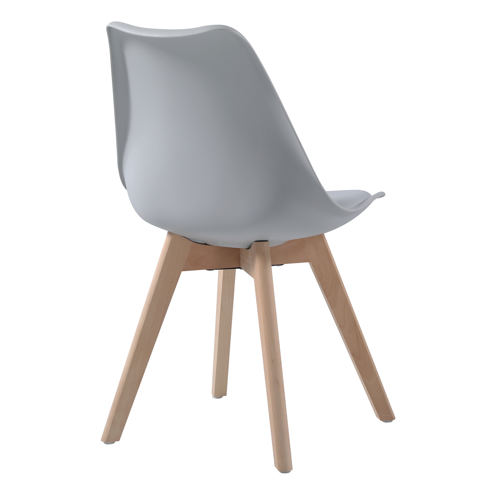 Kαρέκλα Τραπεζαρίας Κουζίνας Metal Cross Ξύλο / PP Γκρι - Αμοντάριστη Ταπετσαρία 4