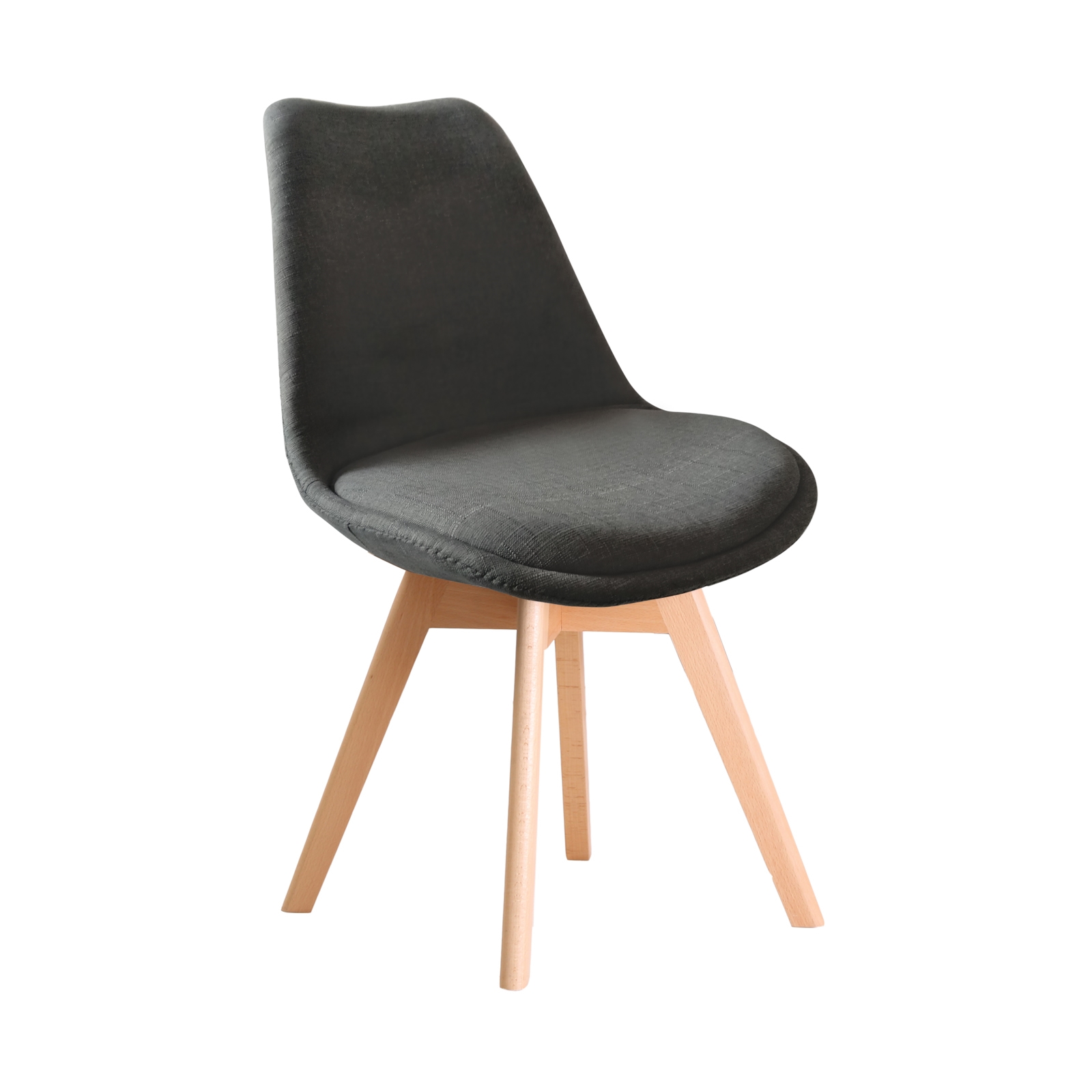 Καρέκλα Ξύλο / Ύφασμα Γκρι - Μονταρισμένη Ταπετσαρία 2