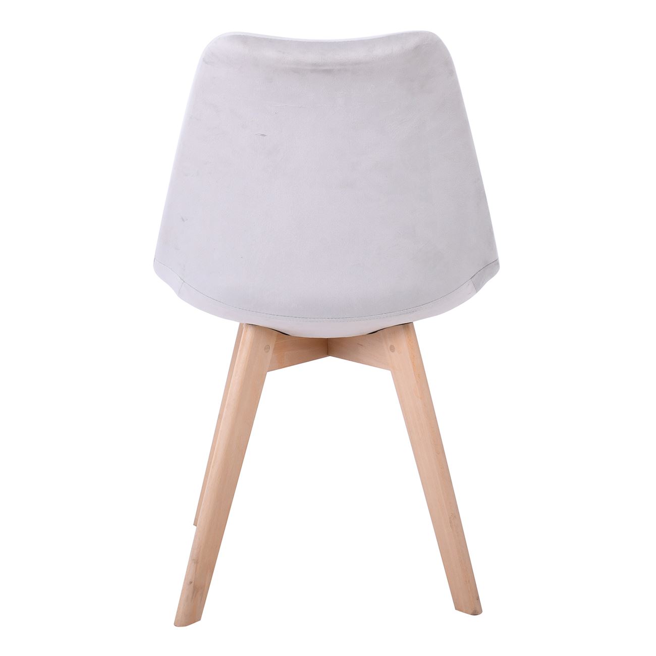 Καρέκλα Οξιά Φυσικό, Ύφασμα Velure Γκρι, Αμοντάριστη Ταπετσαρία 4