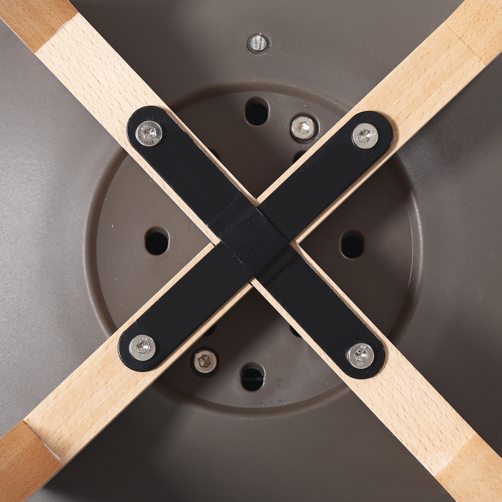 Καρέκλα Τραπεζαρίας Metal Cross Ξύλο / PP Sand Beige - Αμοντάριστη Ταπετσαρία 5