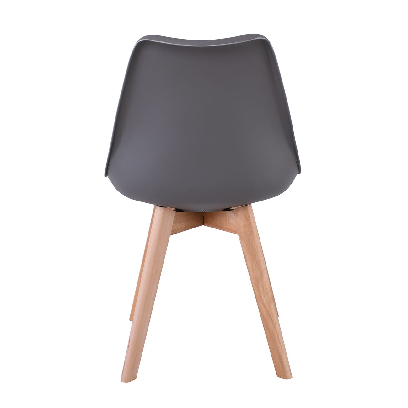 Καρέκλα Τραπεζαρίας Metal Cross Ξύλο, PP Ανθρακί, Αμοντάριστη Ταπετσαρία 4