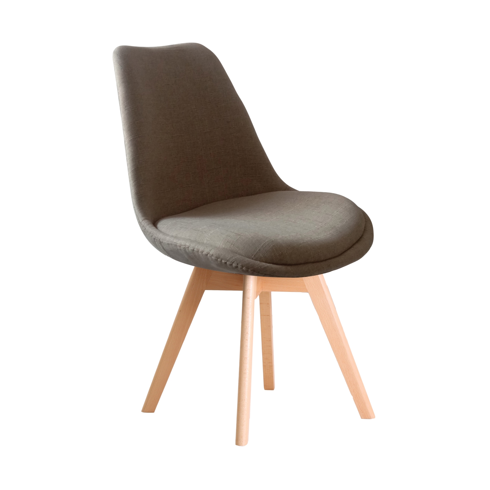 Καρέκλα Ξύλο / Ύφασμα Μπεζ - Μονταρισμένη Ταπετσαρία 2