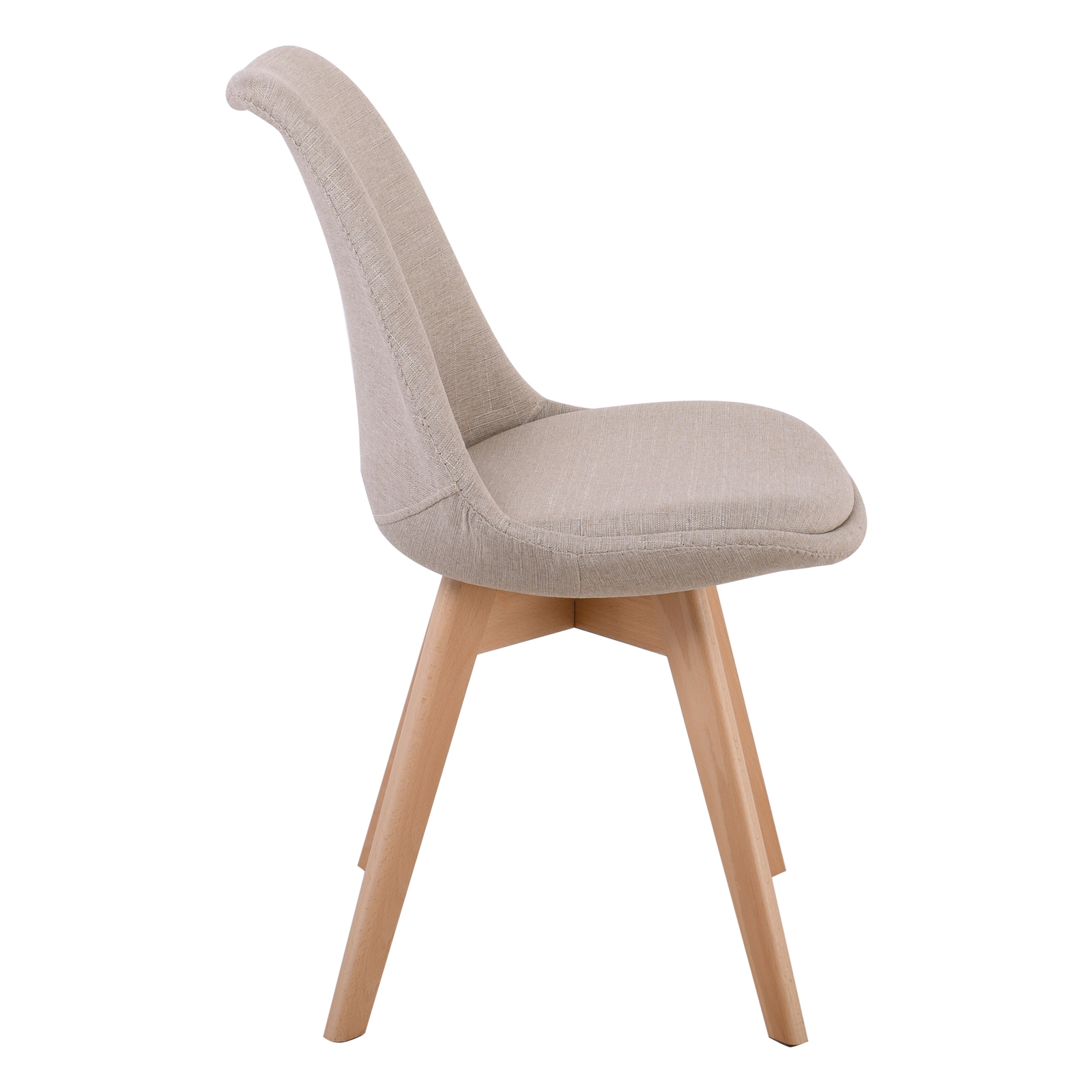 Καρέκλα Ξύλο / Ύφασμα Μπεζ - Μονταρισμένη Ταπετσαρία 4