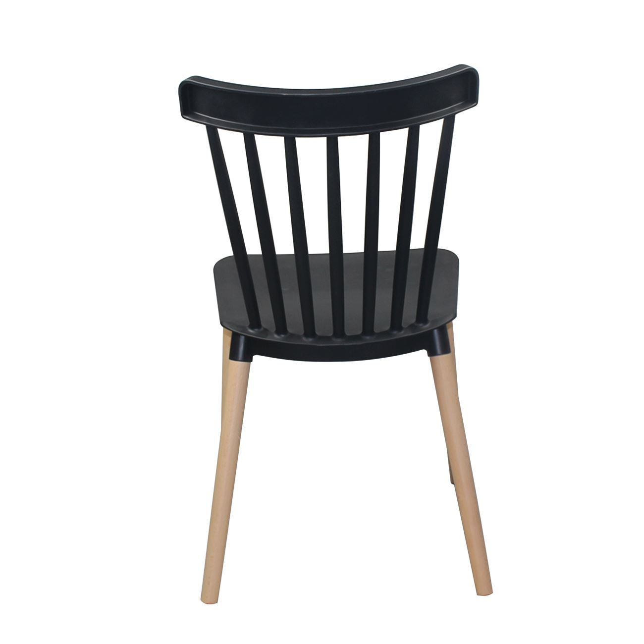 Καρέκλα Τραπεζαρίας - Κουζίνας, PP Μαύρο, Πόδια Οξιά Φυσικό 4