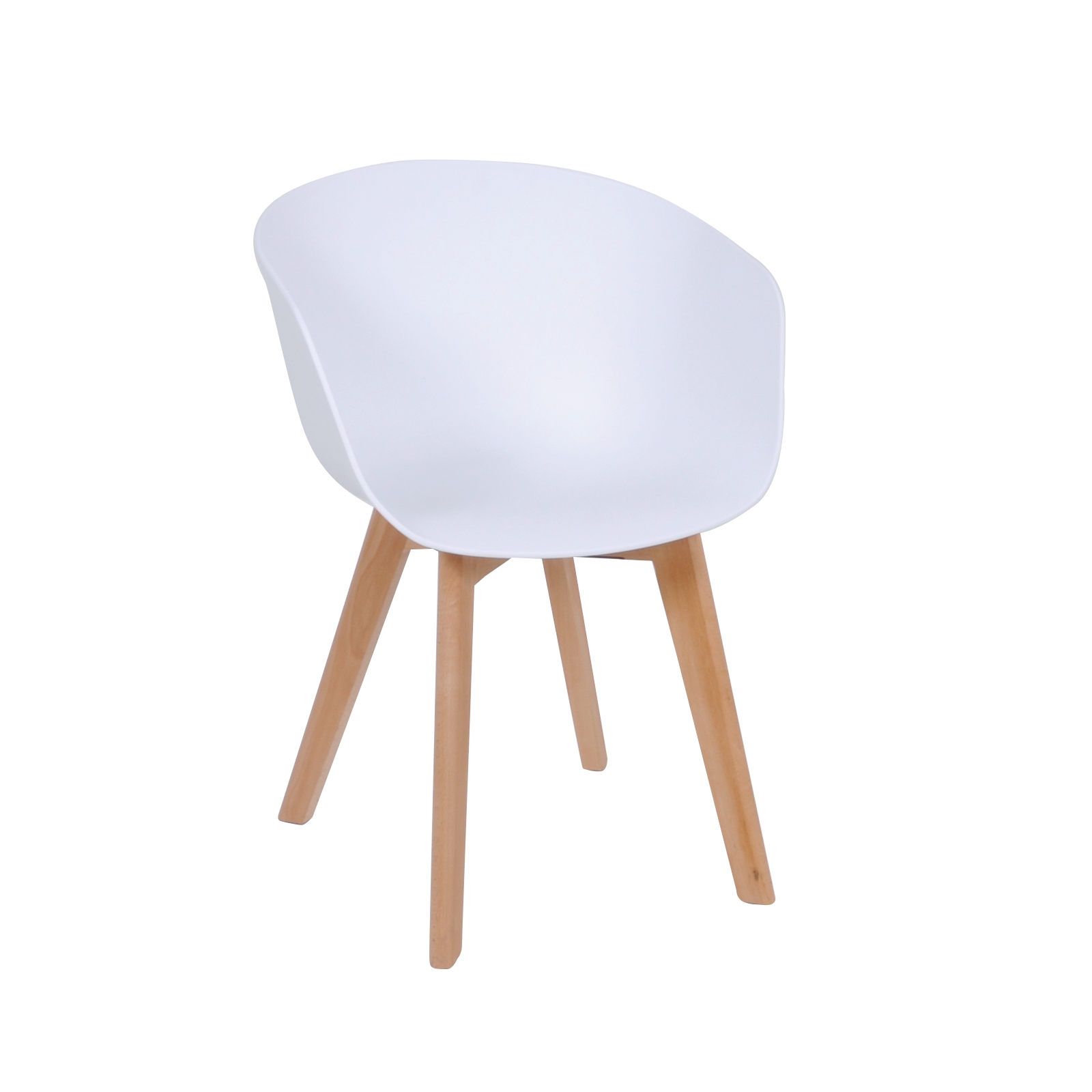 Πολυθρόνα Ξύλινο Πόδι Φυσικό / PP Άσπρο 2