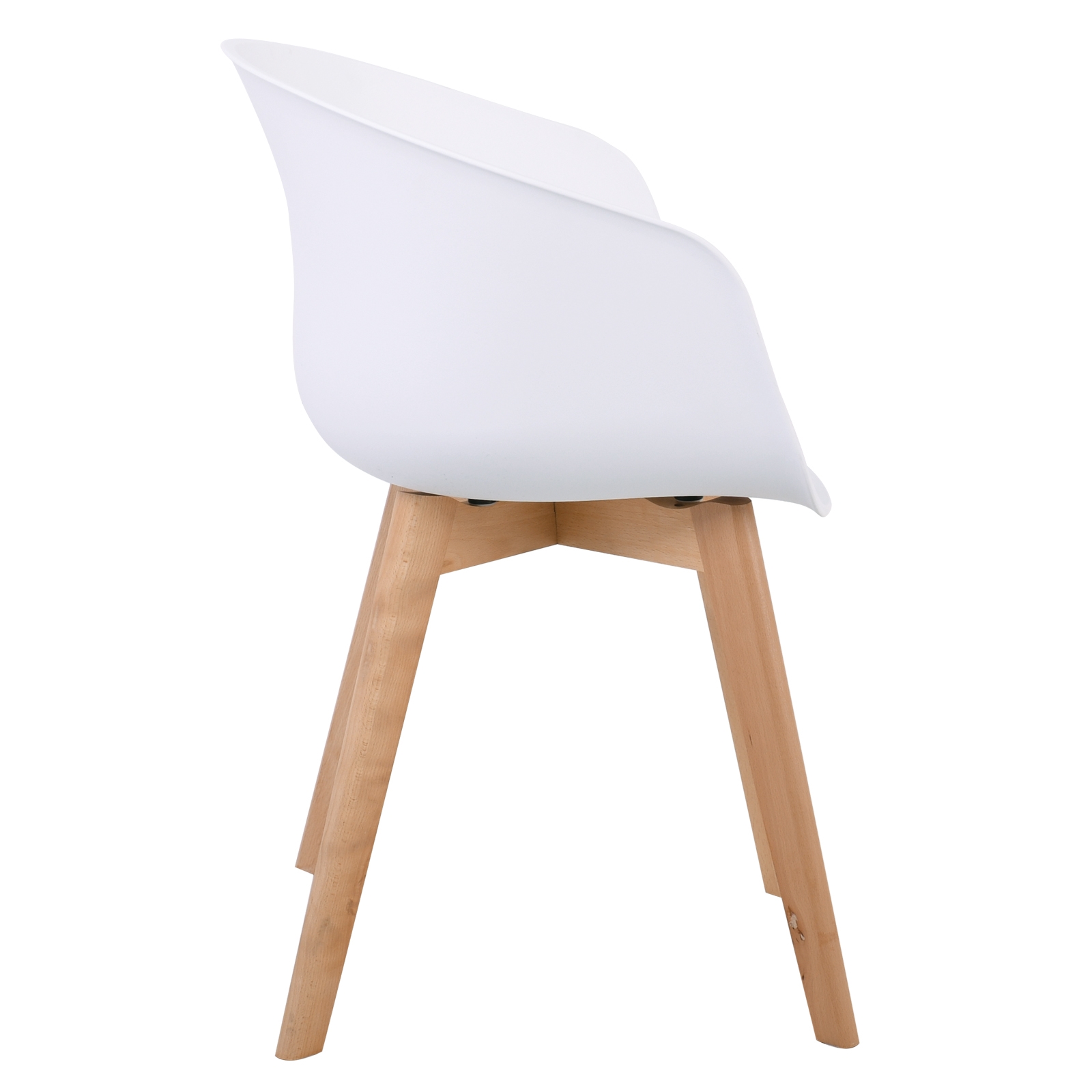 Πολυθρόνα Ξύλινο Πόδι Φυσικό / PP Άσπρο 4