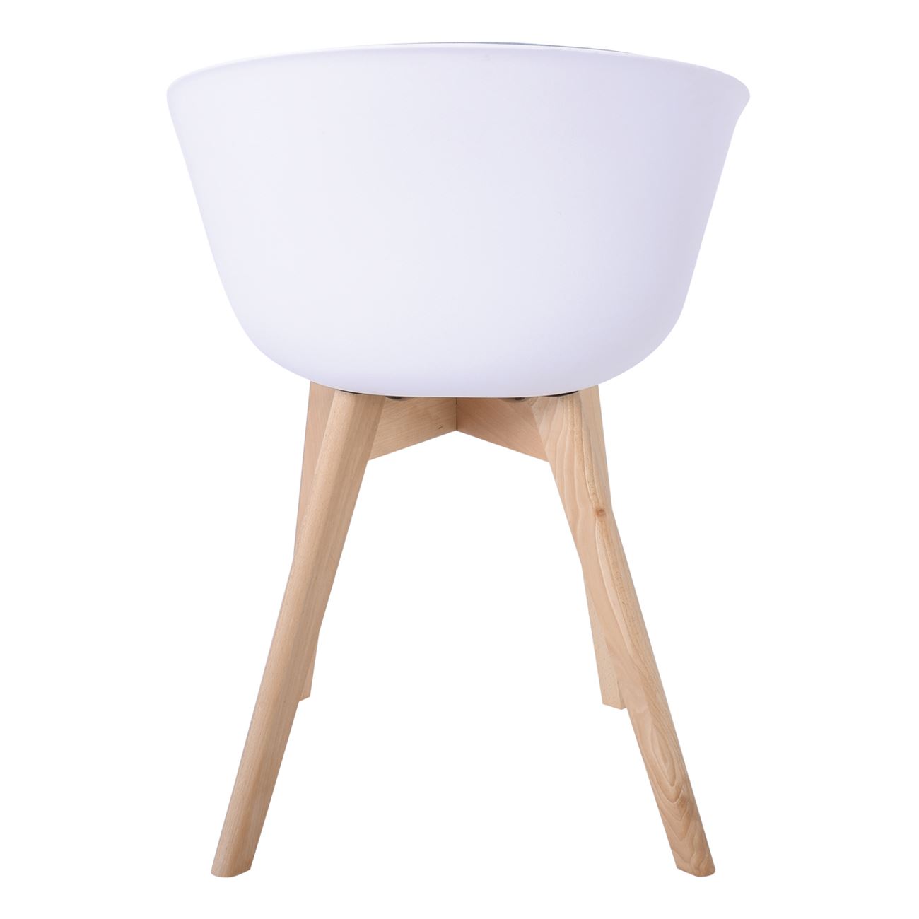 Πολυθρόνα PP Άσπρο, Ύφασμα Μπλε, Ξύλινο πόδι Οξιά 4