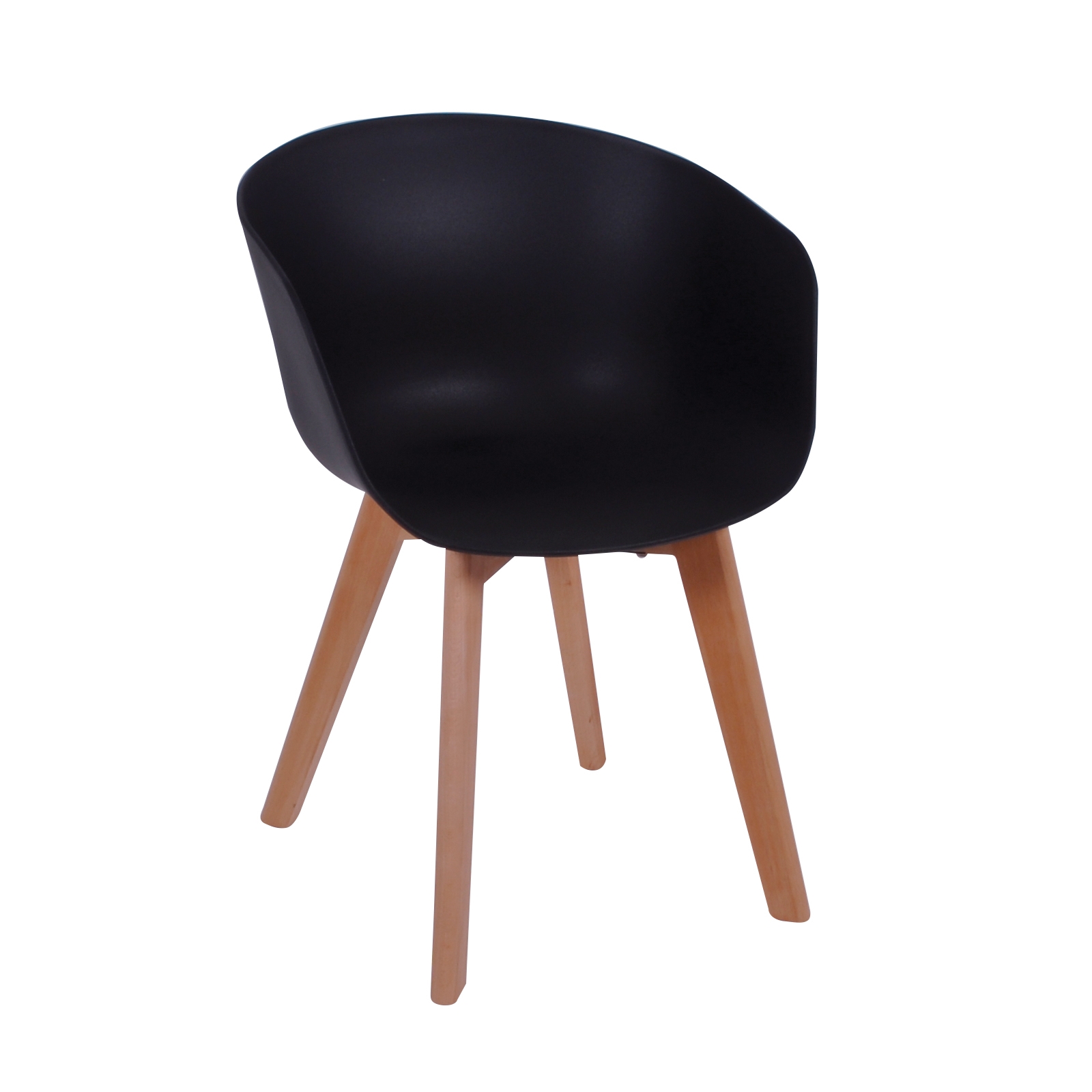 Πολυθρόνα Ξύλινο πόδι Φυσικό / PP Μαύρο 2