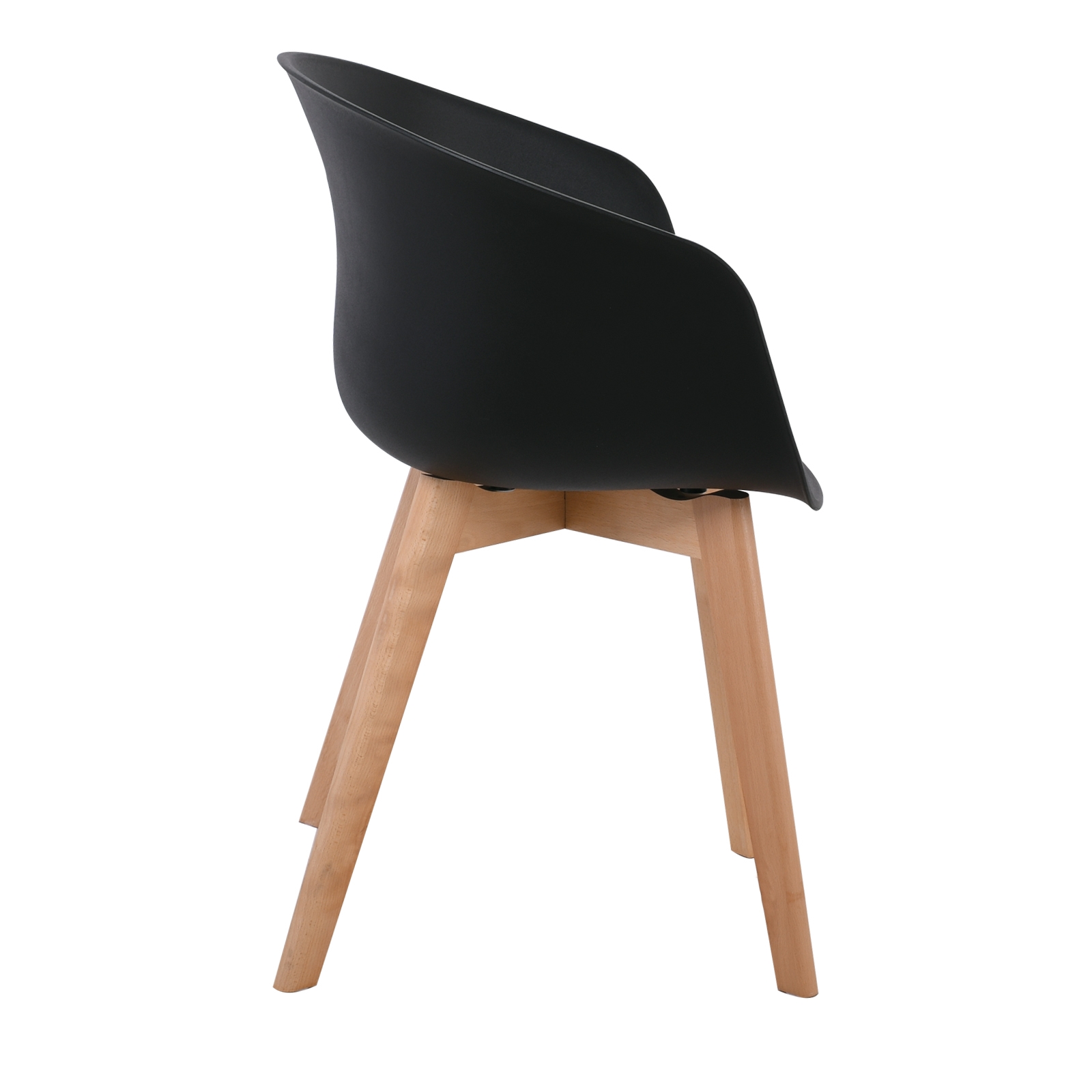 Πολυθρόνα Ξύλινο πόδι Φυσικό / PP Μαύρο 4