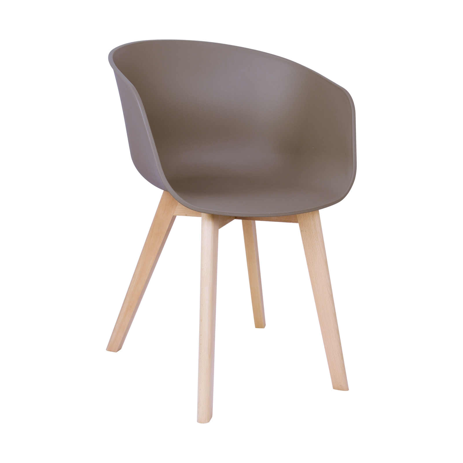 Πολυθρόνα Ξύλινο Πόδι Φυσικό / PP Sand Beige 2