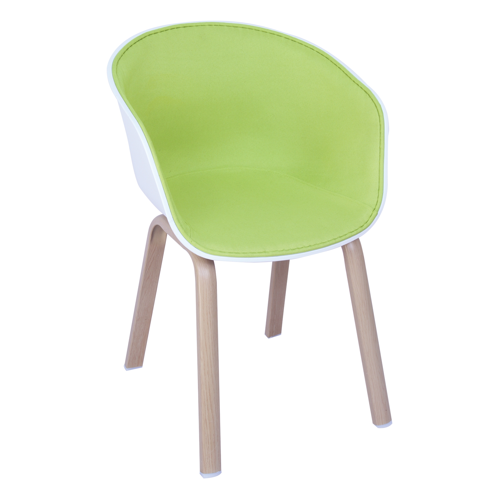 Πολυθρόνα Μέταλλο Βαφή Φυσικό / PP Άσπρο Ύφασμα Lime 2