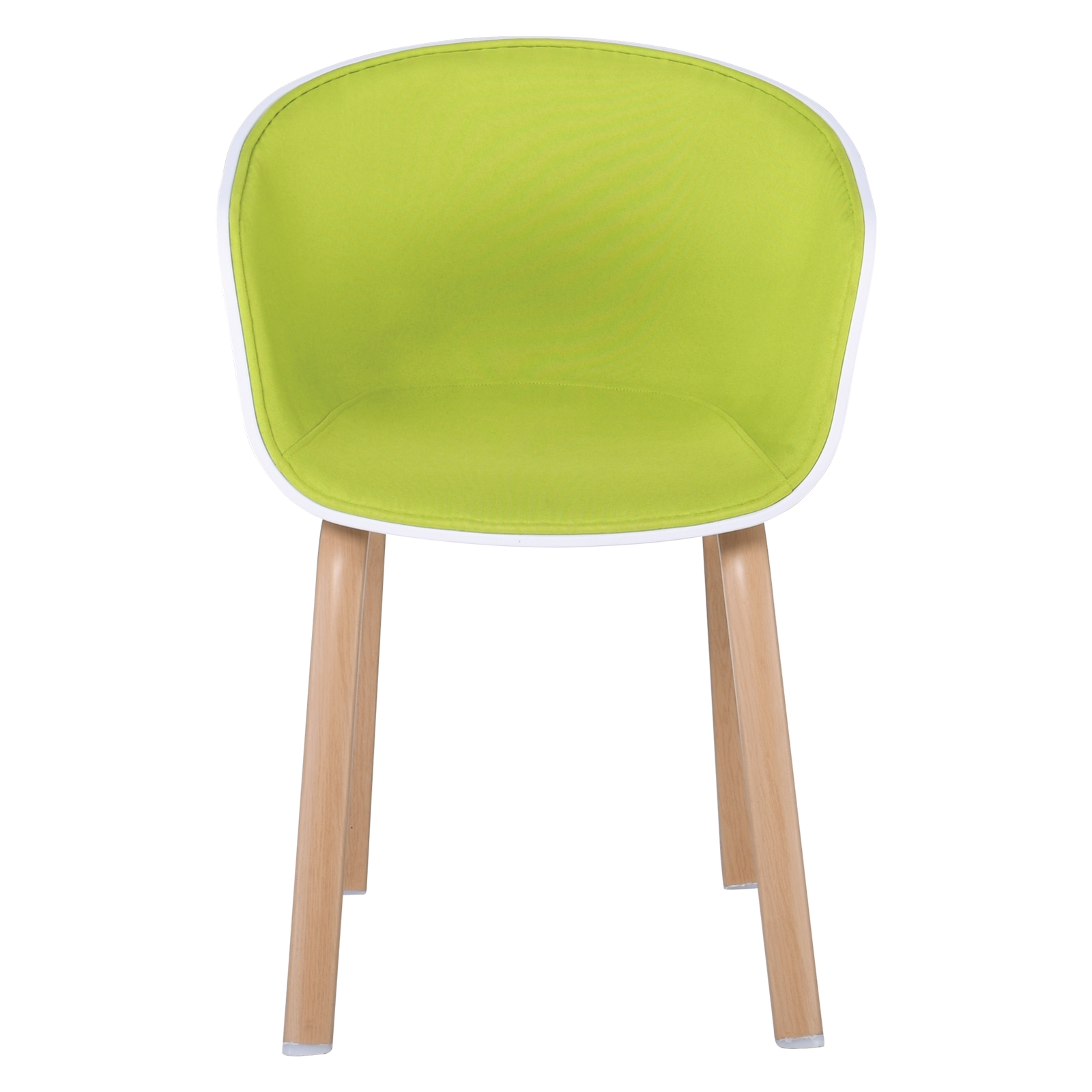 Πολυθρόνα Μέταλλο Βαφή Φυσικό / PP Άσπρο Ύφασμα Lime 3