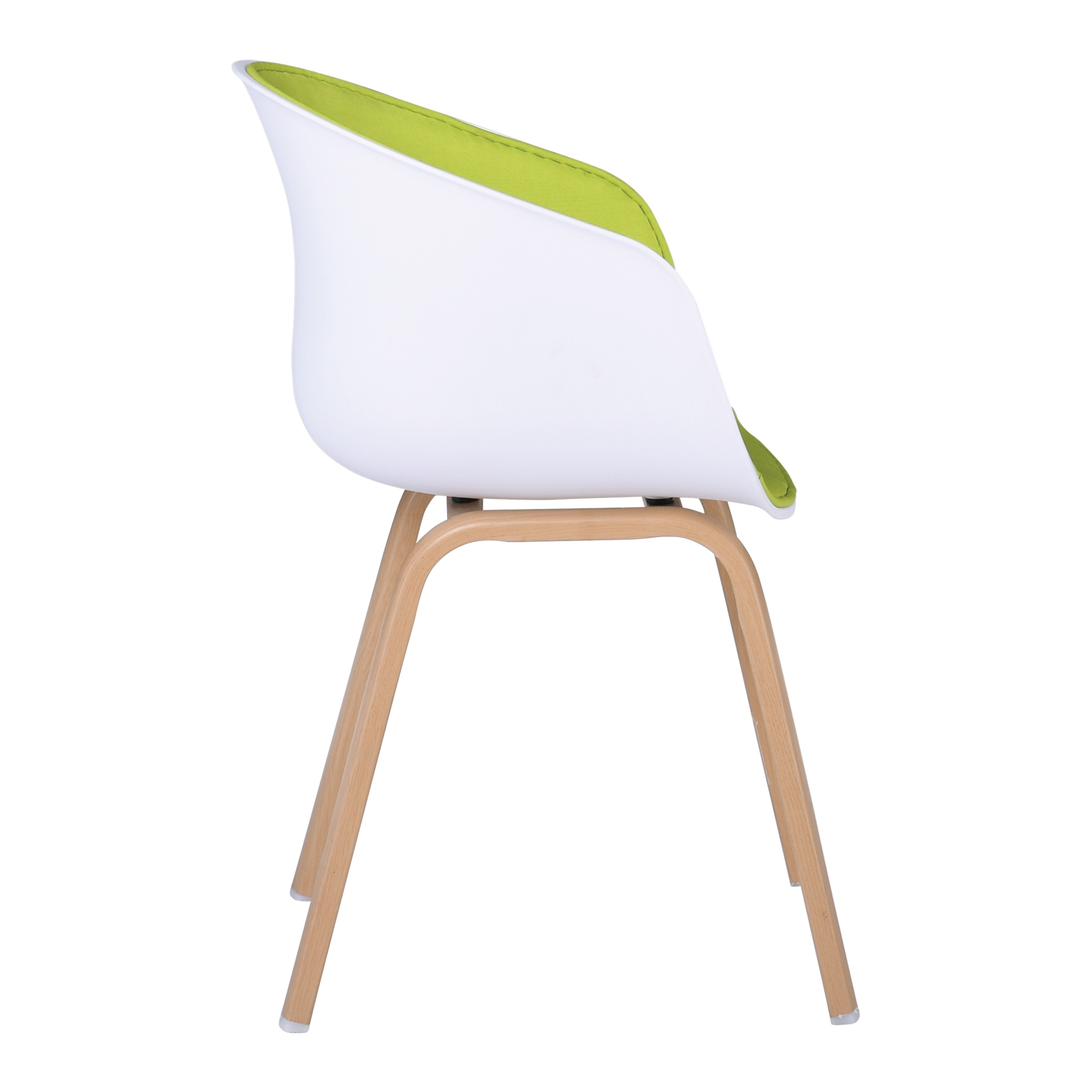 Πολυθρόνα Μέταλλο Βαφή Φυσικό / PP Άσπρο Ύφασμα Lime 4