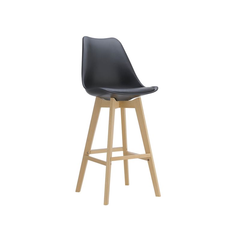 Σκαμπώ BAR (καθ.67cm) Ξύλο / PP Μαύρο Μονταρισμένη Ταπετσαρία 1