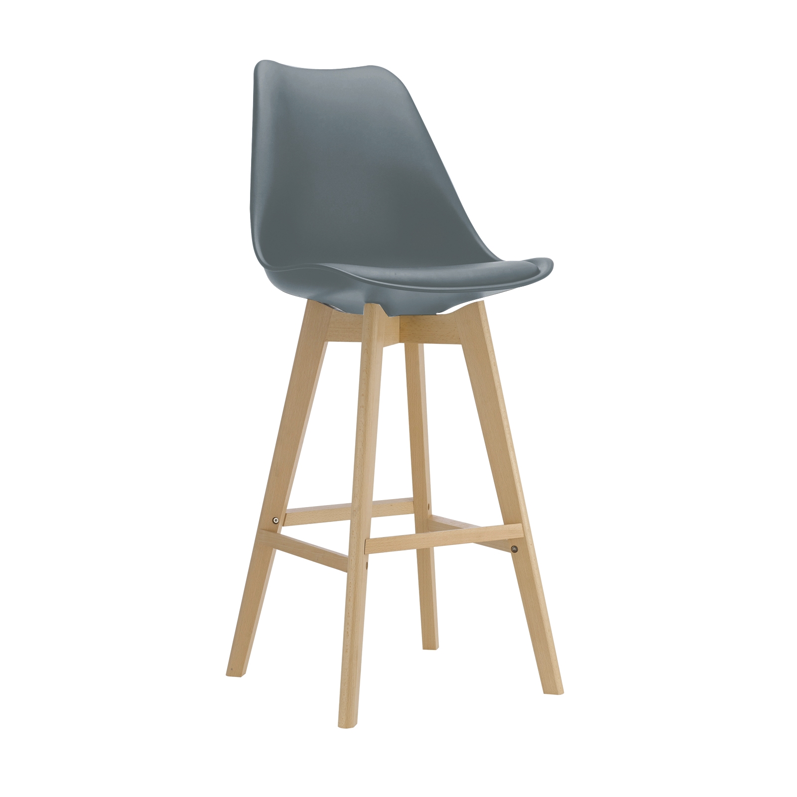 Σκαμπώ BAR (καθ.67cm) Ξύλο / PP Γκρι Μονταρισμένη Ταπετσαρία 2