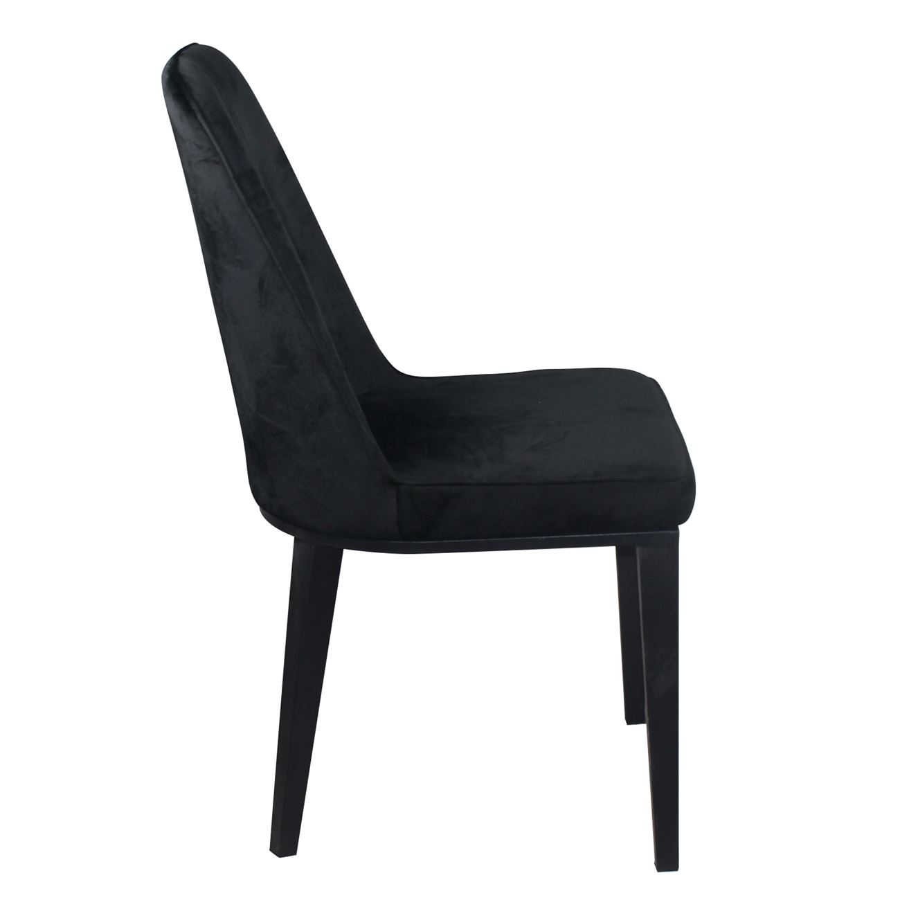 Καρέκλα Τραπεζαρίας Κουζίνας, Μέταλλο Βαφή Μαύρο Ύφασμα Velure Μαύρο 3