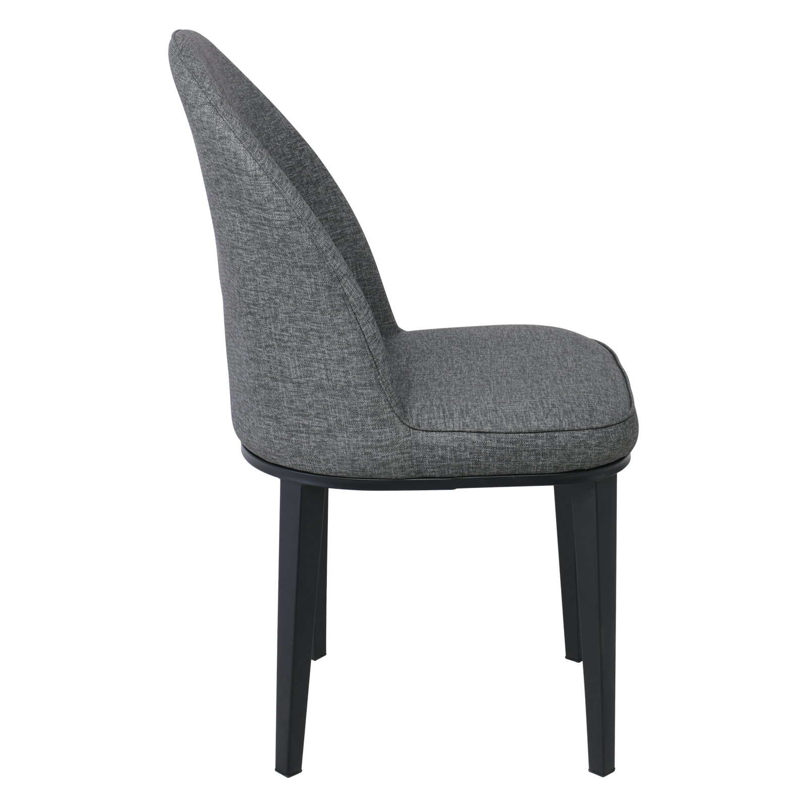 Καρέκλα Τραπεζαρίας Κουζίνας Μέταλλο Βαφή Μαύρο / Linen PU Ανθρακί 4