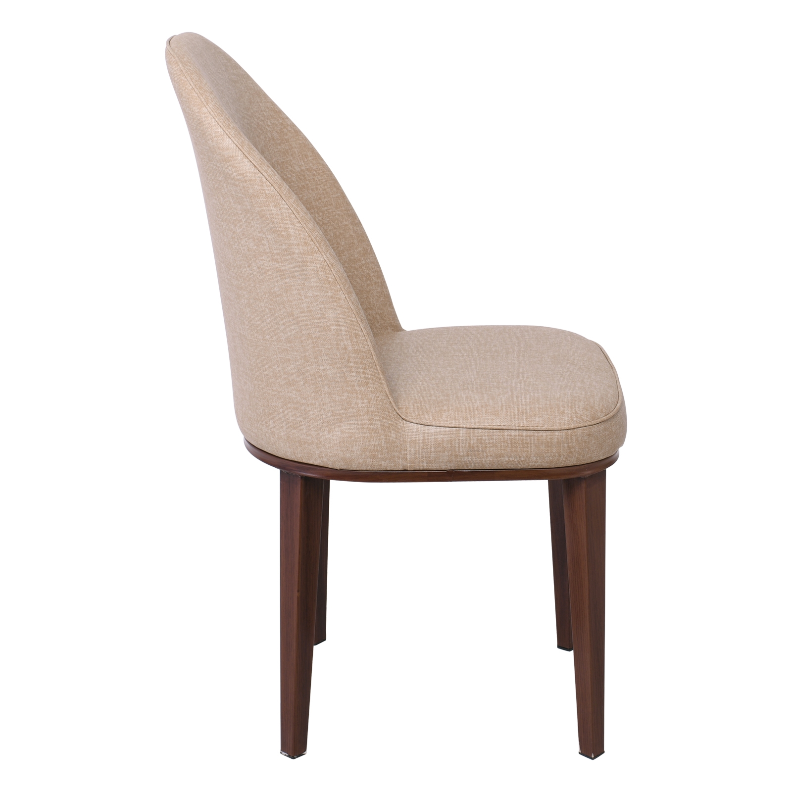 Καρέκλα Τραπεζαρίας Κουζίνας / Μέταλλο Βαφή Καρυδί Linen PU Μπεζ 4