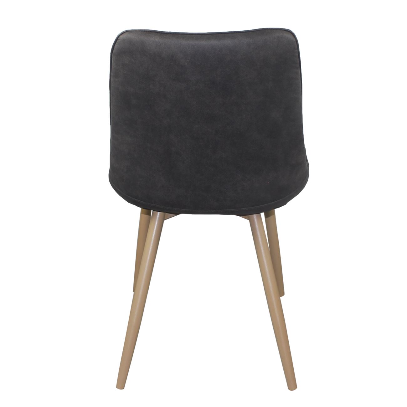 Καρέκλα Τραπεζαρίας Σαλονιού, Μέταλλο Βαφή Φυσικό, Ύφασμα Suede Γκρι 4