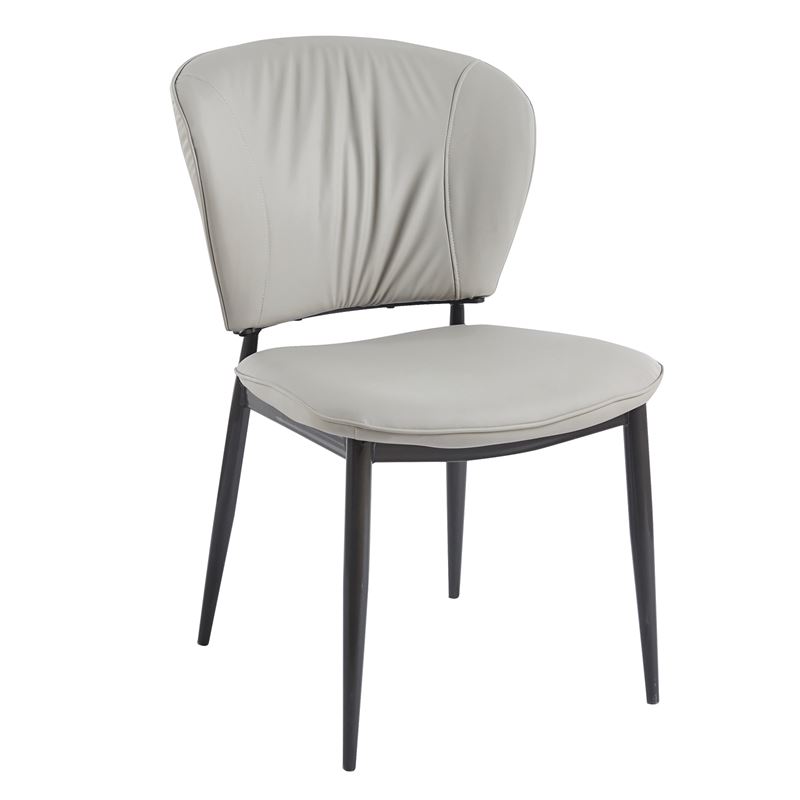 Καρέκλα Τραπεζαρίας- Κουζίνας, Μέταλλο Βαφή Μαύρο, Pu Γκρι 1