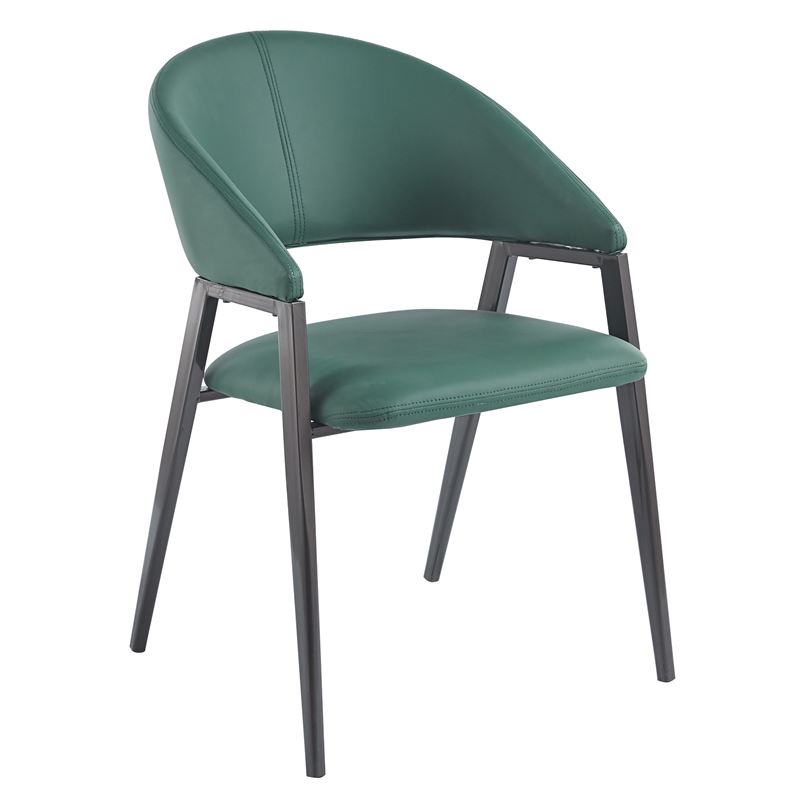 Πολυθρόνα Μέταλλο Βαφή Μαύρο, Pu Forest Green 1