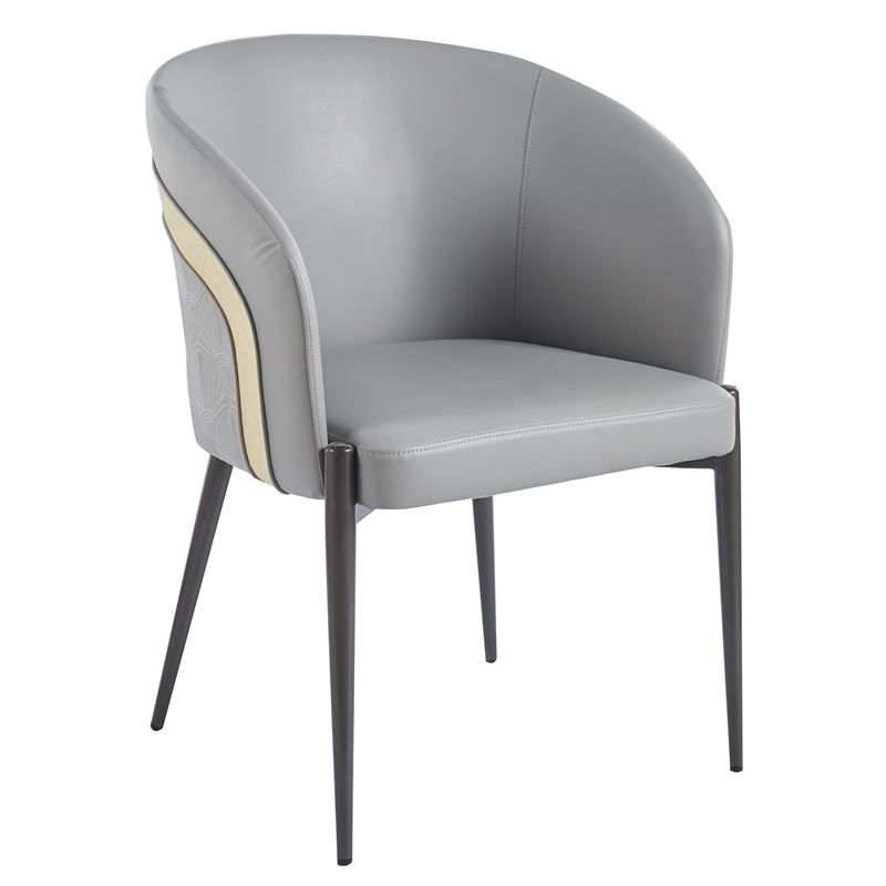 Πολυθρόνα Μέταλλο Βαφή Μαύρο, Pu Σκούρο Γκρι 1