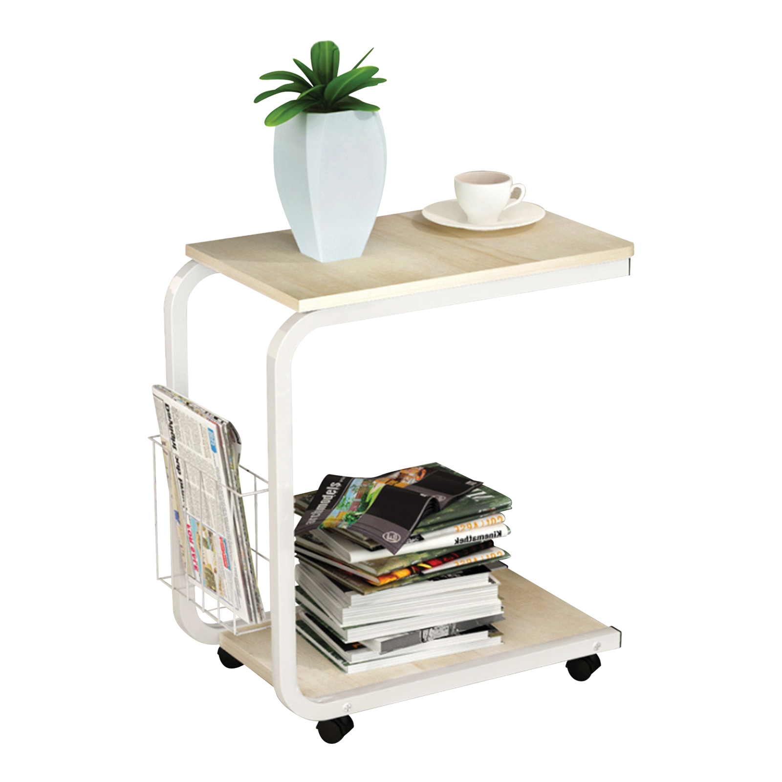 Βοηθητικό Τραπεζάκι Μέταλλο Βαφή Άσπρο / Maple 2