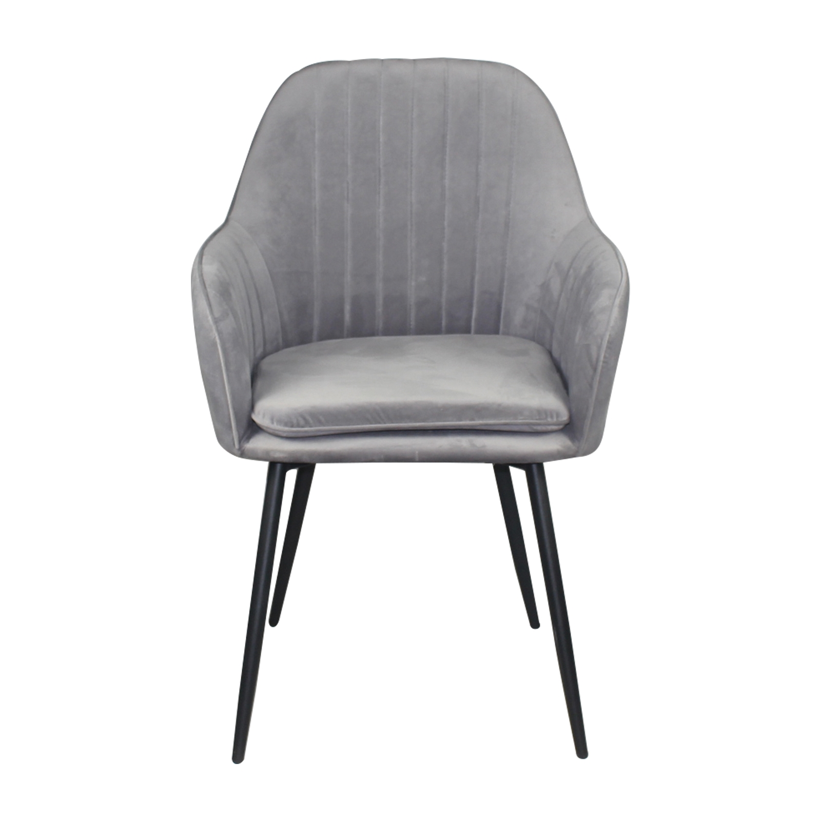 Πολυθρόνα Μέταλλο Βαφή Μαύρο / Ύφασμα Velure Γκρι 3