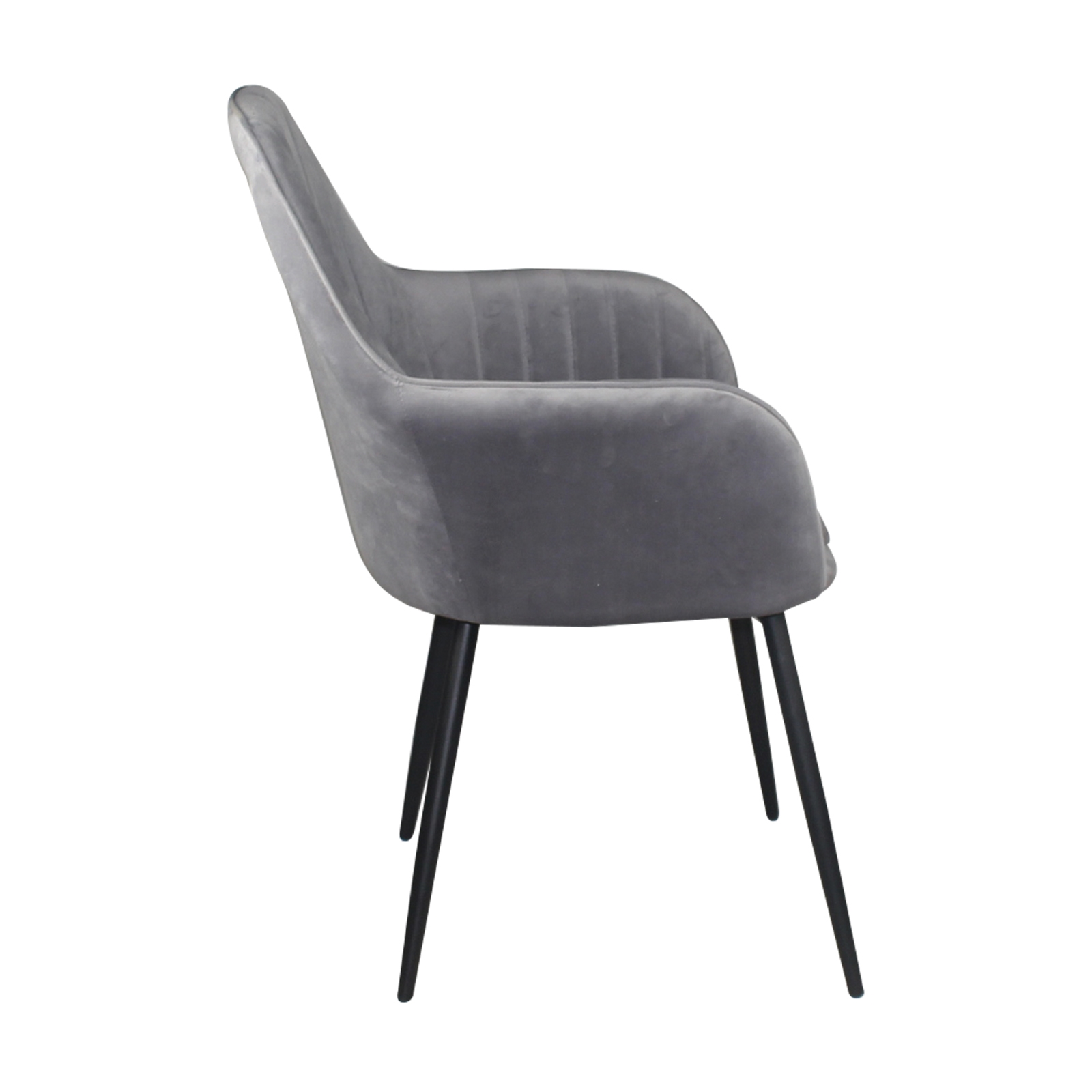 Πολυθρόνα Μέταλλο Βαφή Μαύρο / Ύφασμα Velure Γκρι 4