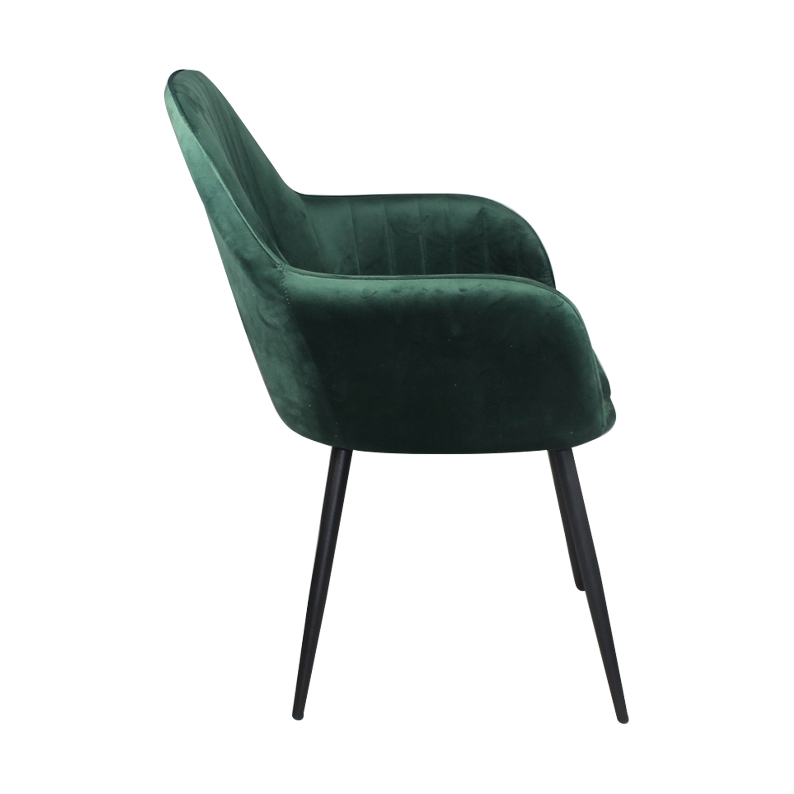 Πολυθρόνα Μέταλλο Βαφή Μαύρο / Ύφασμα Velure Forest Green 4