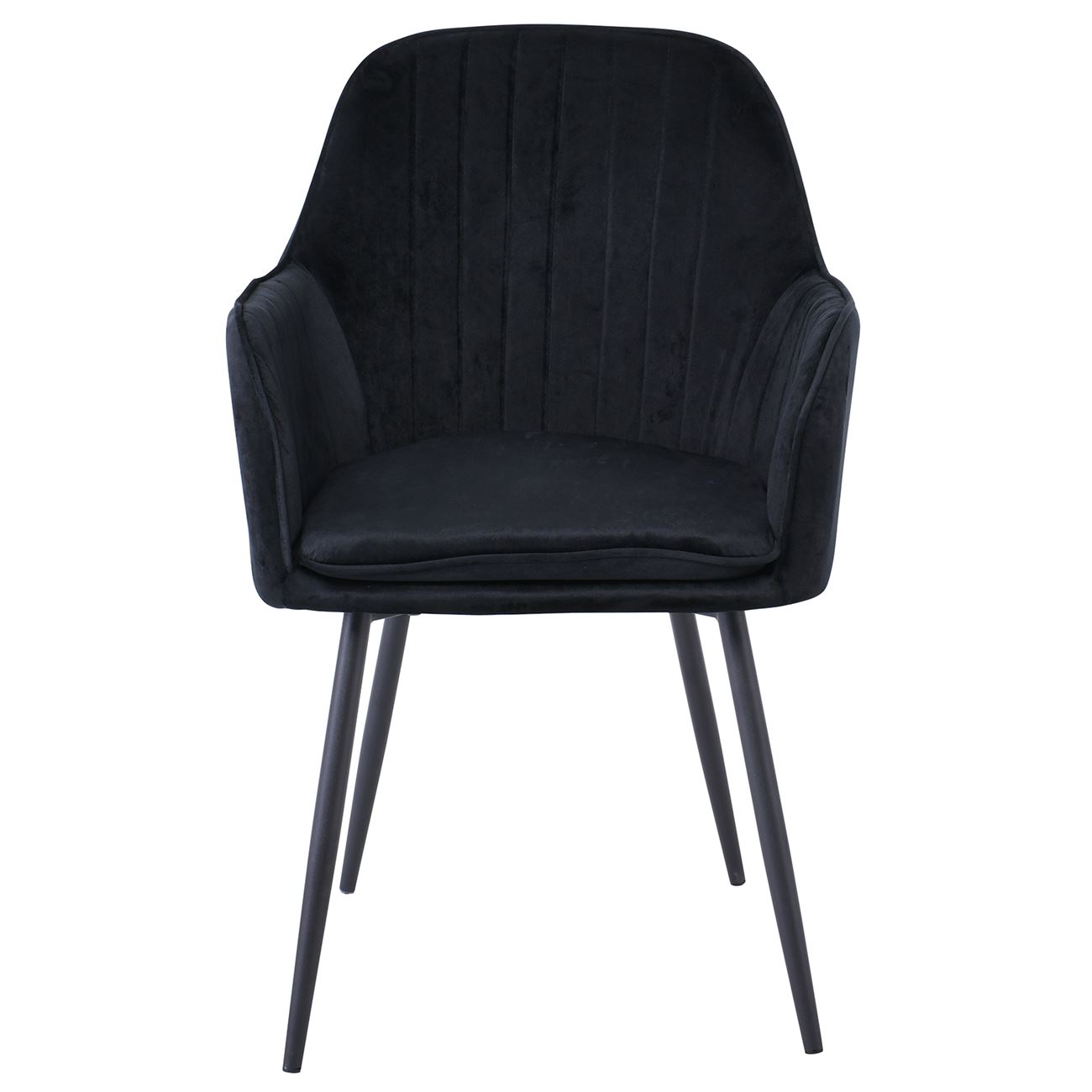 Πολυθρόνα Μέταλλο Βαφή Μαύρο, Ύφασμα Velure, Απόχρωση Μαύρο 5