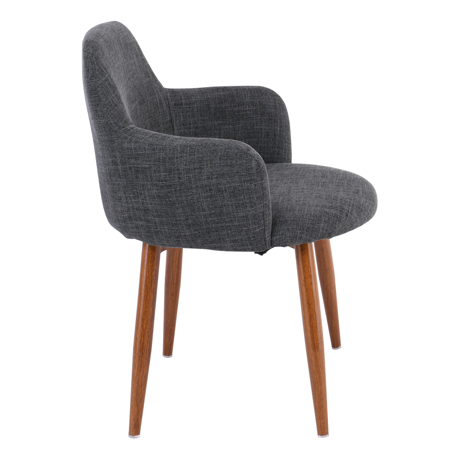 Πολυθρόνα Τραπεζαρίας Σαλονιού - Κουζίνας Μέταλλο Βαφή Καρυδί / Ύφασμα Γκρι 4