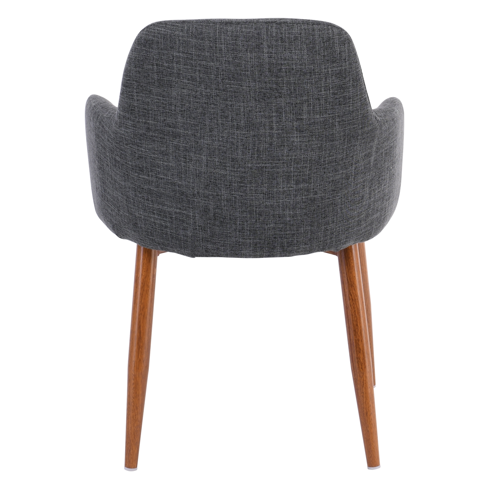 Πολυθρόνα Τραπεζαρίας Σαλονιού - Κουζίνας Μέταλλο Βαφή Καρυδί / Ύφασμα Γκρι 5