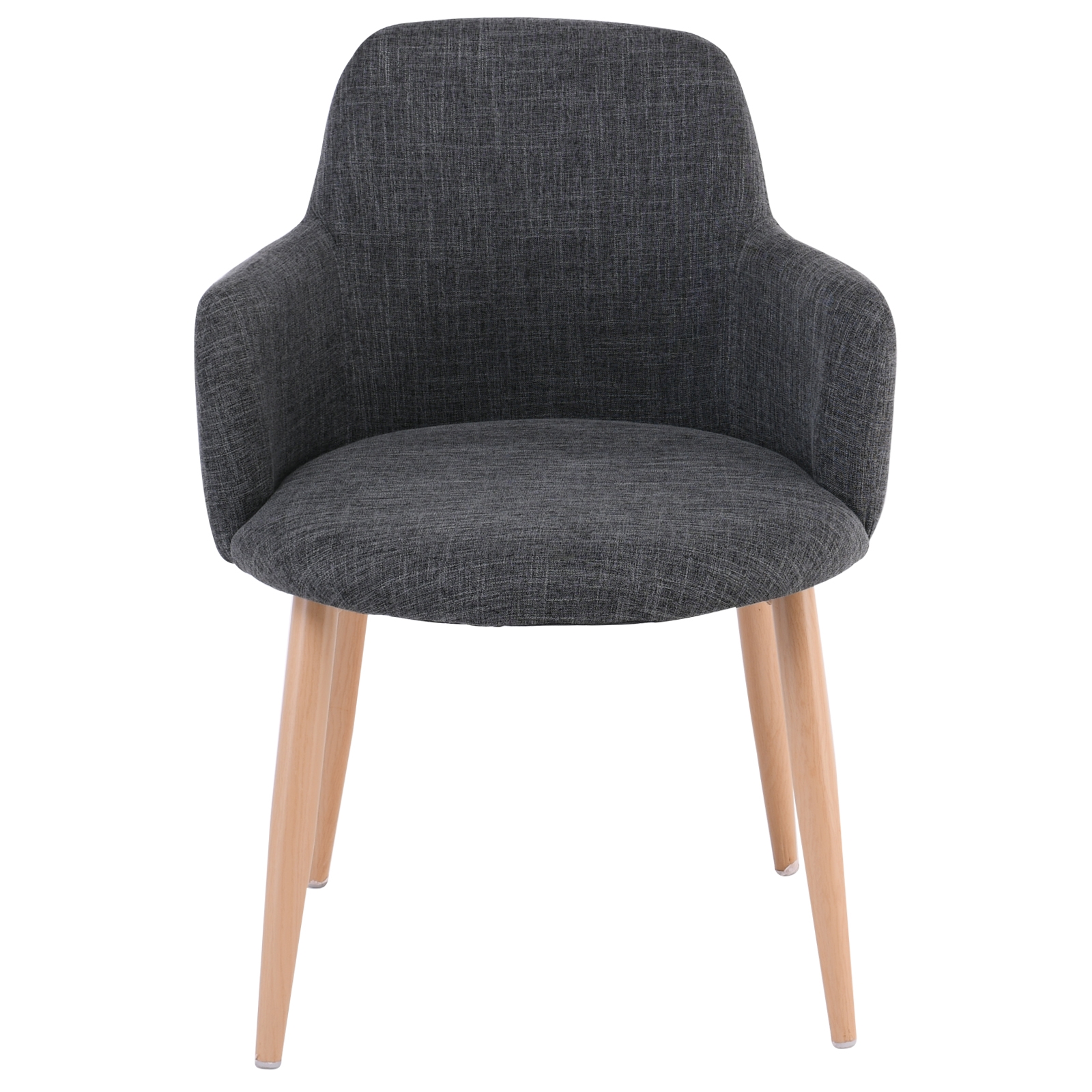 Πολυθρόνα Τραπεζαρίας Σαλονιού - Κουζίνας Μέταλλο Βαφή Φυσικό / Ύφασμα Γκρι 3