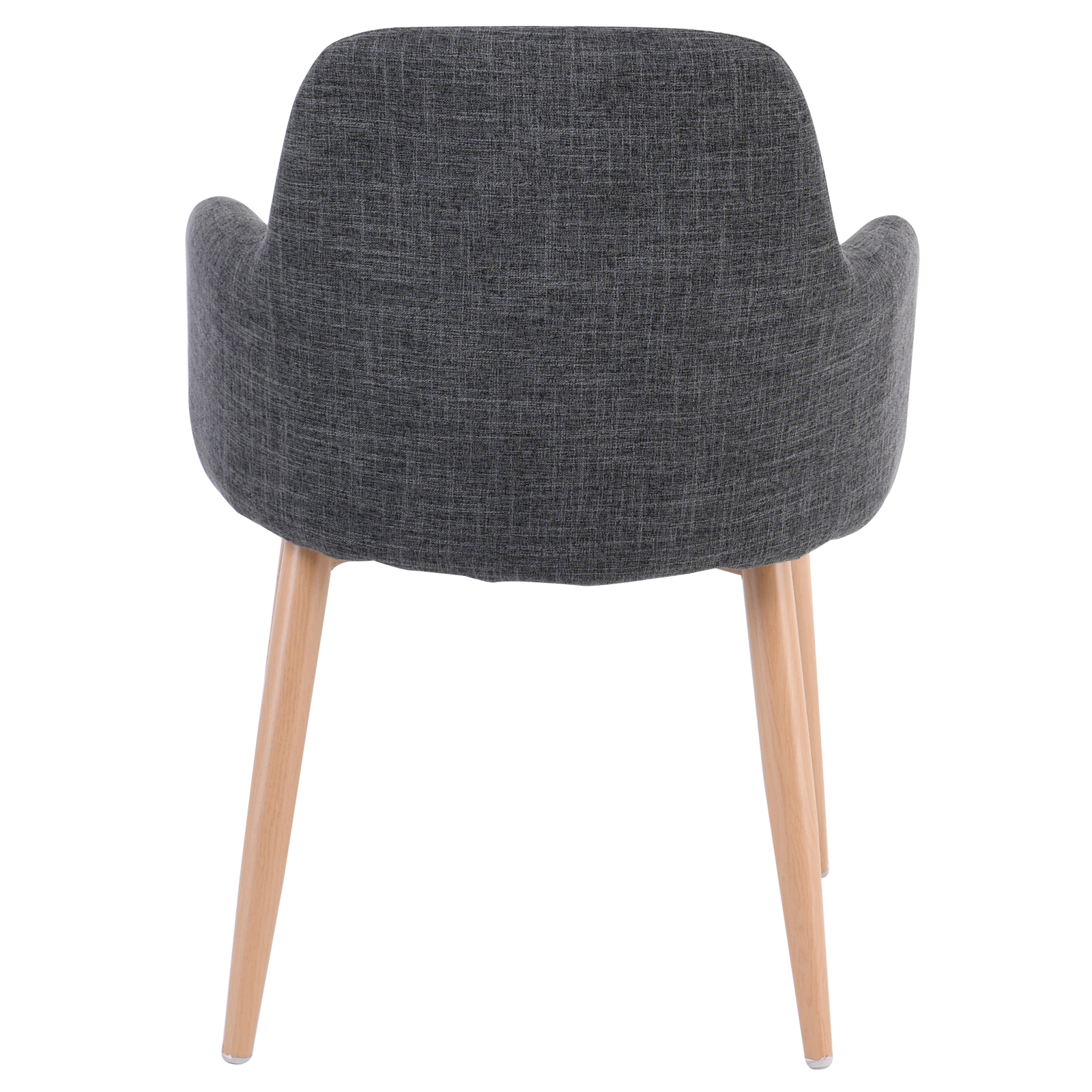 Πολυθρόνα Τραπεζαρίας Σαλονιού - Κουζίνας Μέταλλο Βαφή Φυσικό / Ύφασμα Γκρι 5