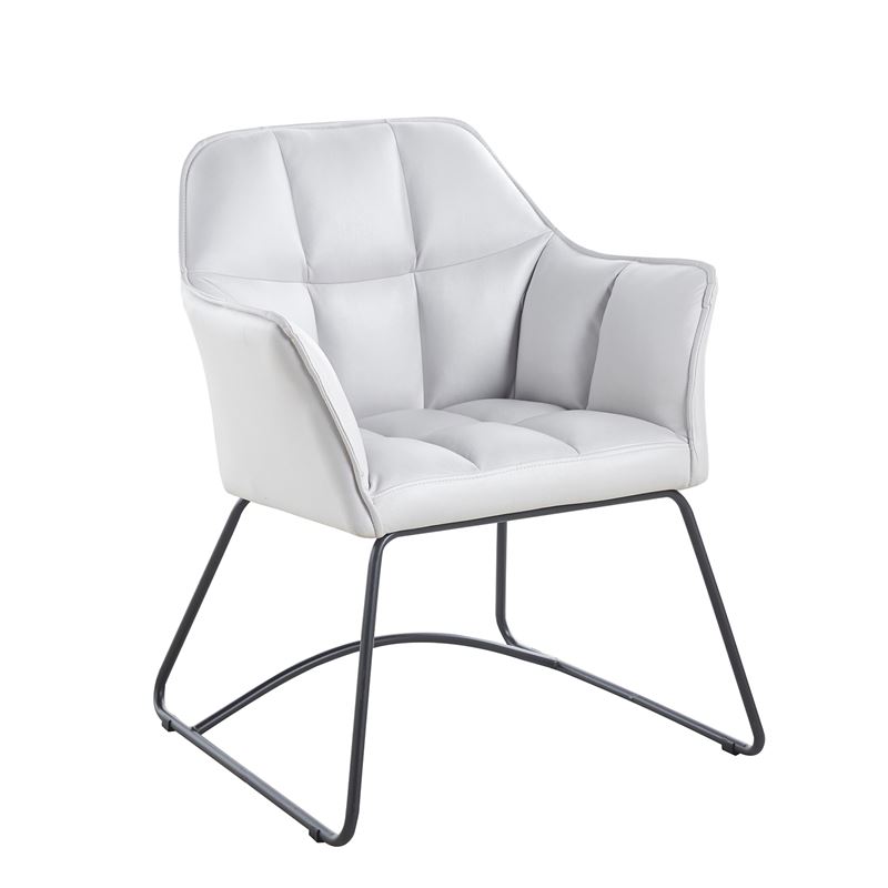 Πολυθρόνα Μέταλλο Βαφή Μαύρο, Ύφασμα Suede Γκρι 1