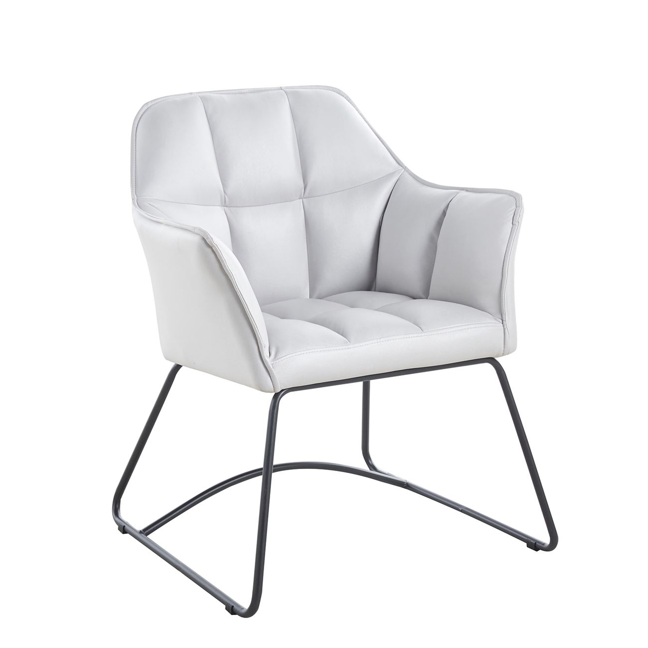 Πολυθρόνα Μέταλλο Βαφή Μαύρο, Ύφασμα Suede Γκρι 2