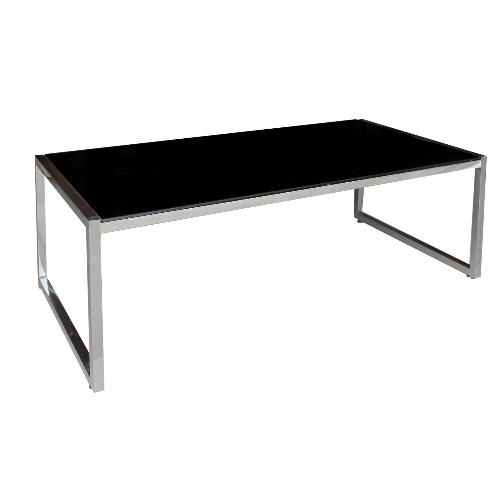 Tραπεζάκι Σαλονιού - Καθιστικού 120x60cm Inox - Μαυρό Γυαλί 8mm 2