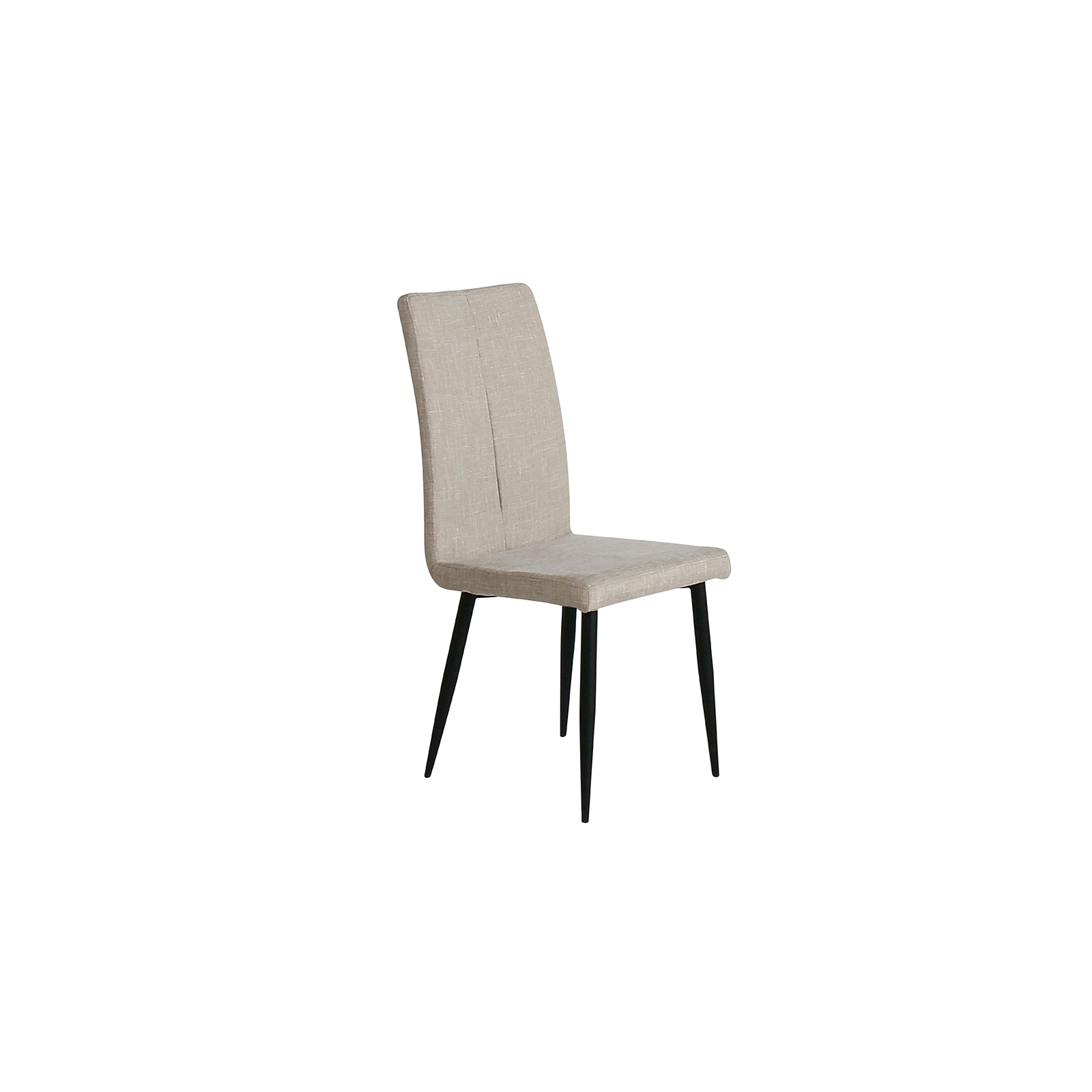 Καρέκλα Τραπεζαρίας Κουζίνας Μέταλλο Βαφή Μαύρο / Ύφασμα Μπεζ 2