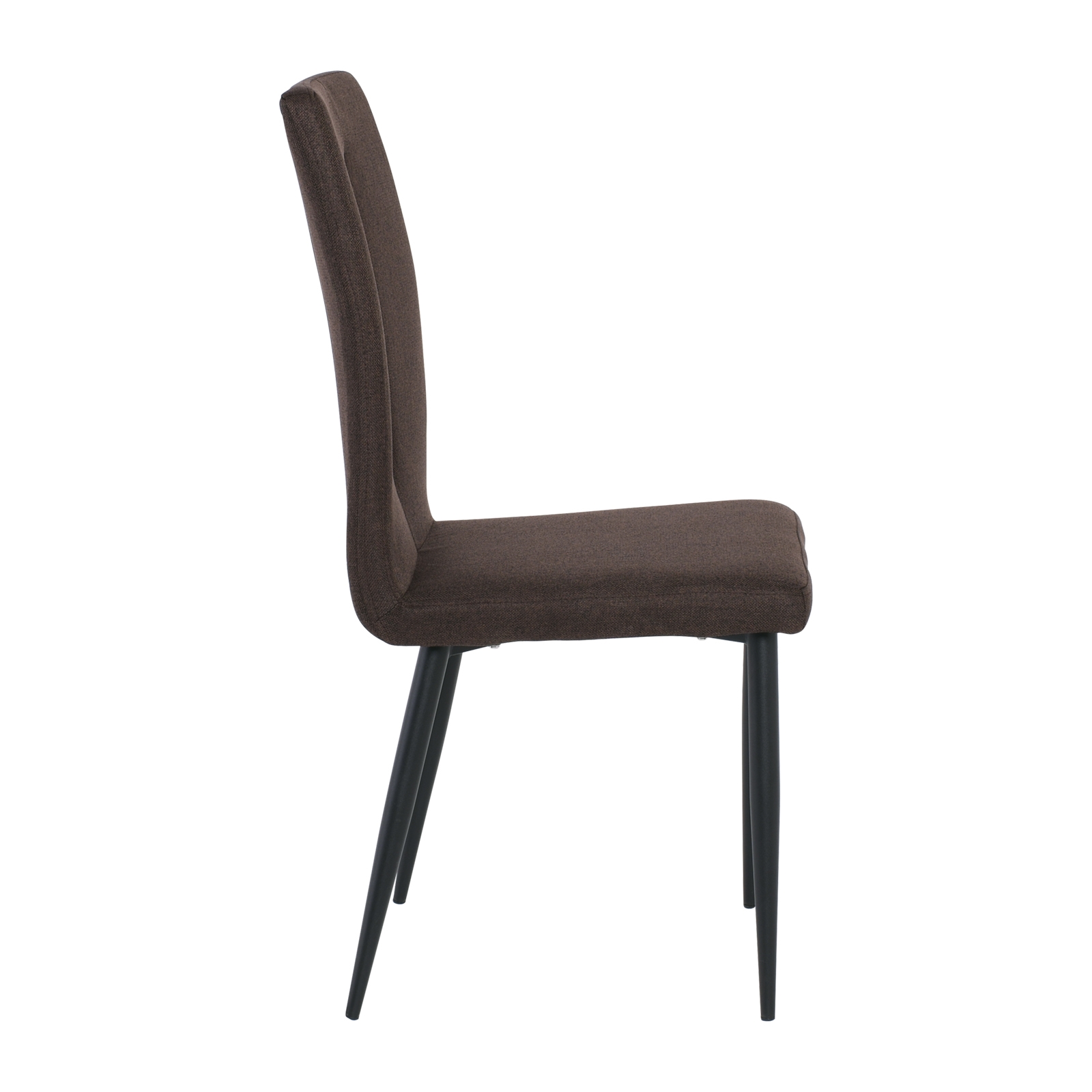 Καρέκλα Tραπεζαρίας Κουζίνας Μέταλλο Βαφή Μαύρο / Ύφασμα Σκούρο Καφέ 4