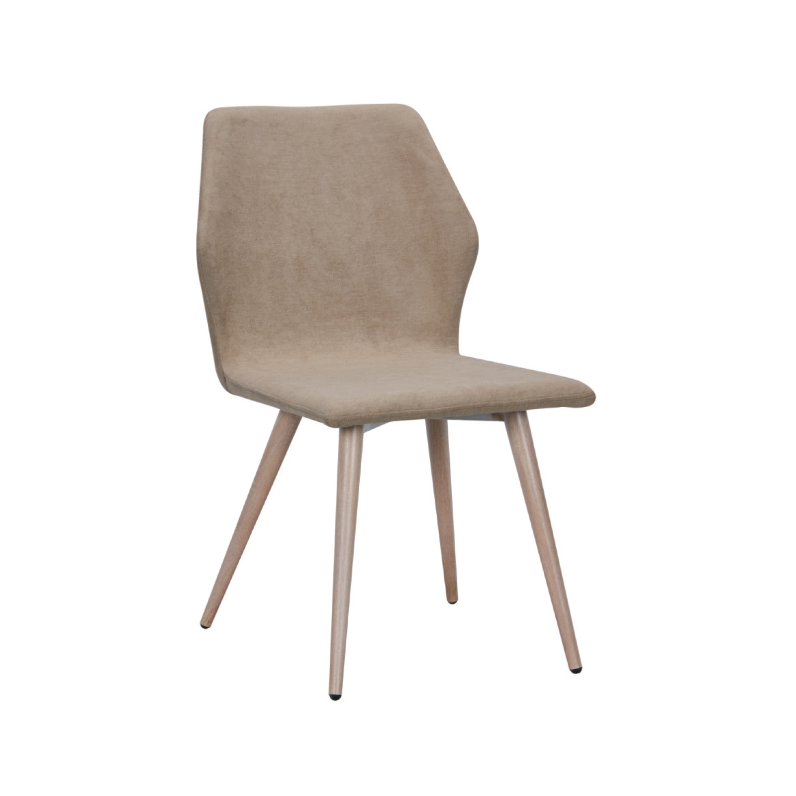 Καρέκλα Tραπεζαρίας Κουζίνας Μέταλλο Βαφή Φυσικό / Ύφασμα Ανοιχτό Καφέ 2