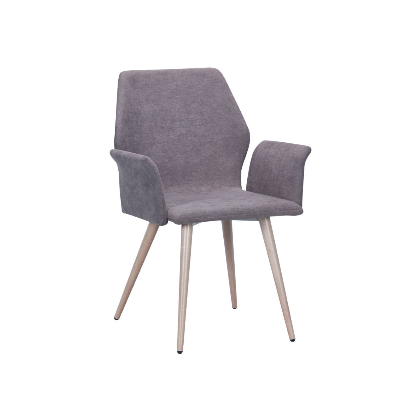 Πολυθρόνα Τραπεζαρίας Κουζίνας Μέταλλο Βαφή Φυσικό / Ύφασμα Grey Brown 2