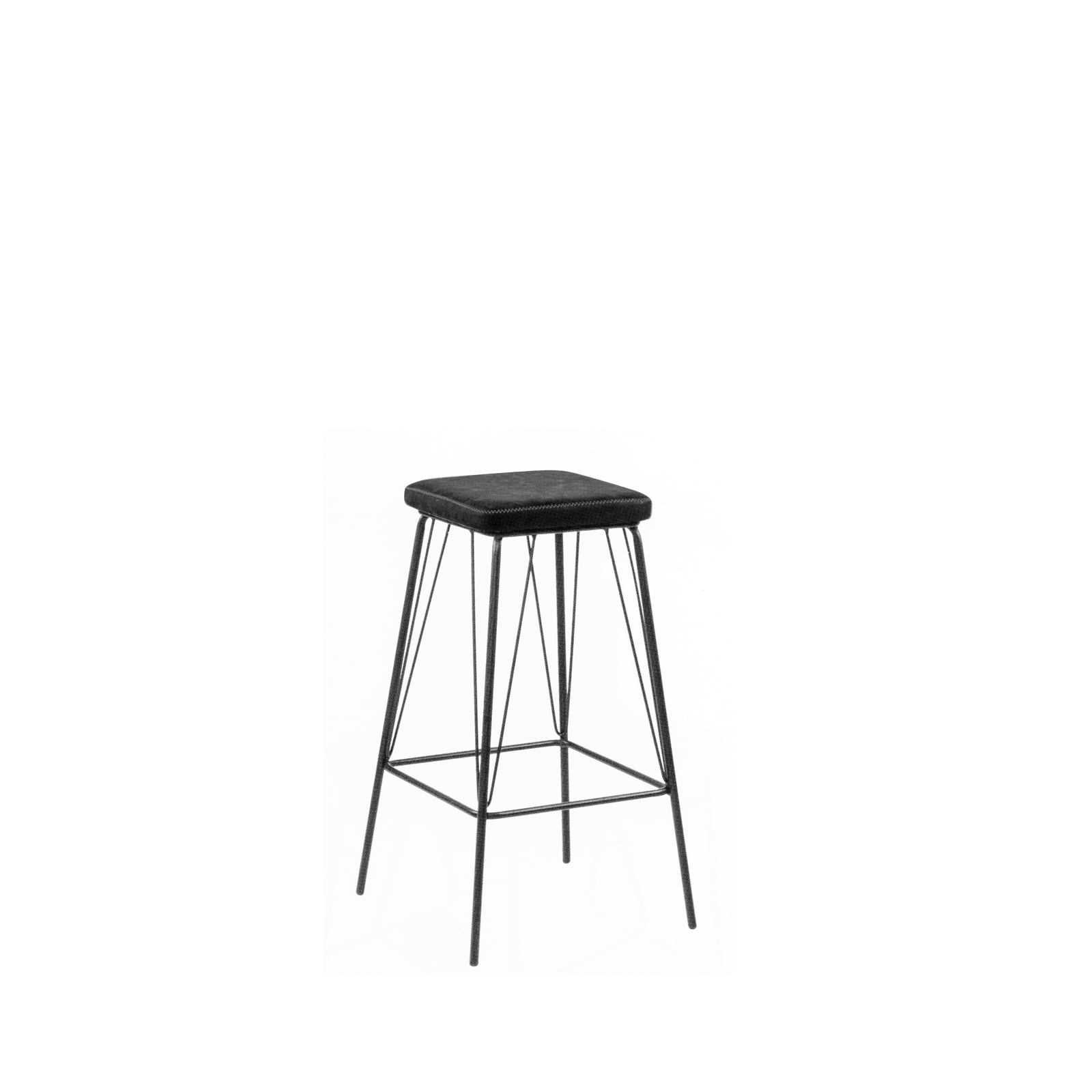 Σκαμπώ BAR Μέταλλο Βαφή Μαύρο / PU Vintage Black 2