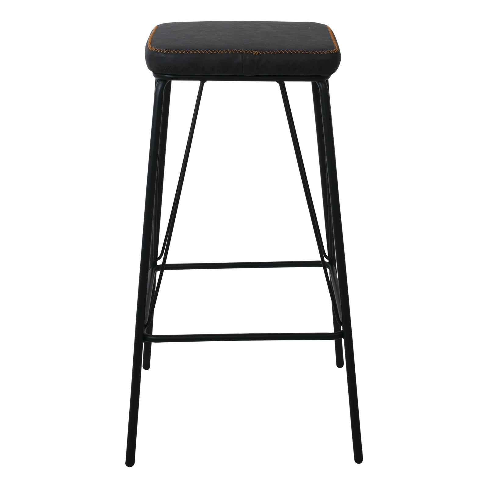 Σκαμπώ BAR Μέταλλο Βαφή Μαύρο / PU Vintage Black 4