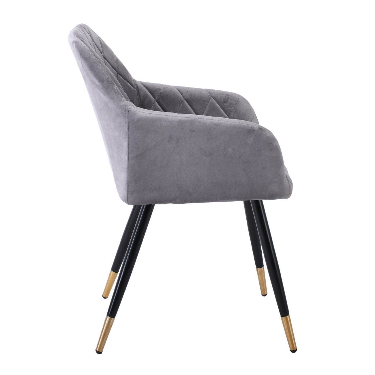 Πολυθρόνα Μέταλλο Βαφή Μαύρο, Ύφασμα Velure, Απόχρωση Γκρι 3